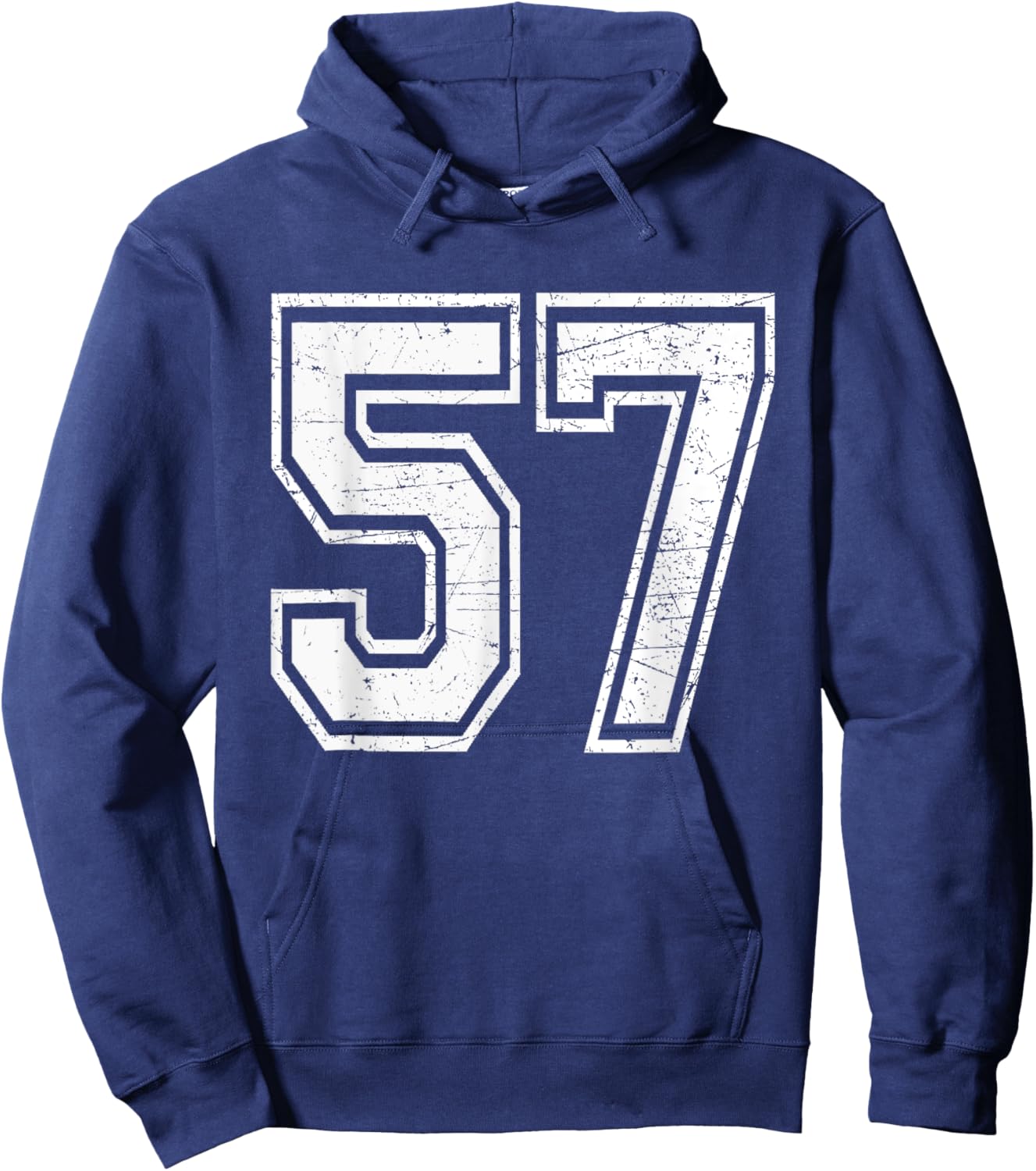 Number 57 Varsity Sports Team Jersey 57th Birthday Hoodie - Hoodie | Navy