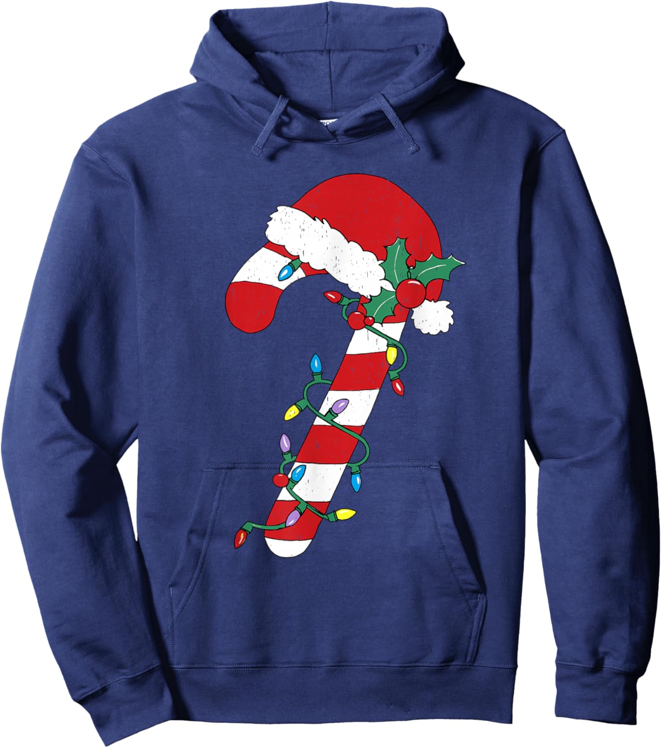 Christmas Candy Cane Santa Xmas Kids Toddler Youth Women Men Hoodie - Hoodie | Navy