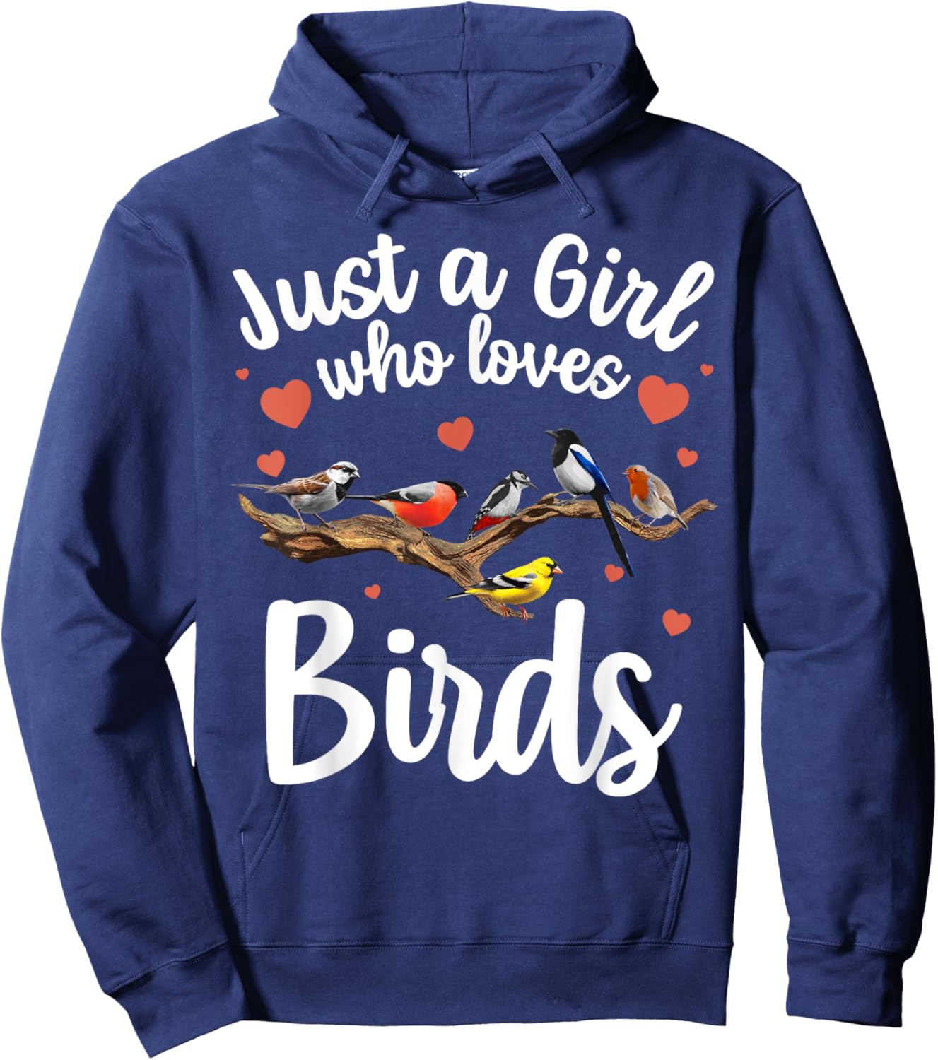 Cool Bird Watcher Art Girls Birding Nerd Birder Hoodie - Hoodie | Navy