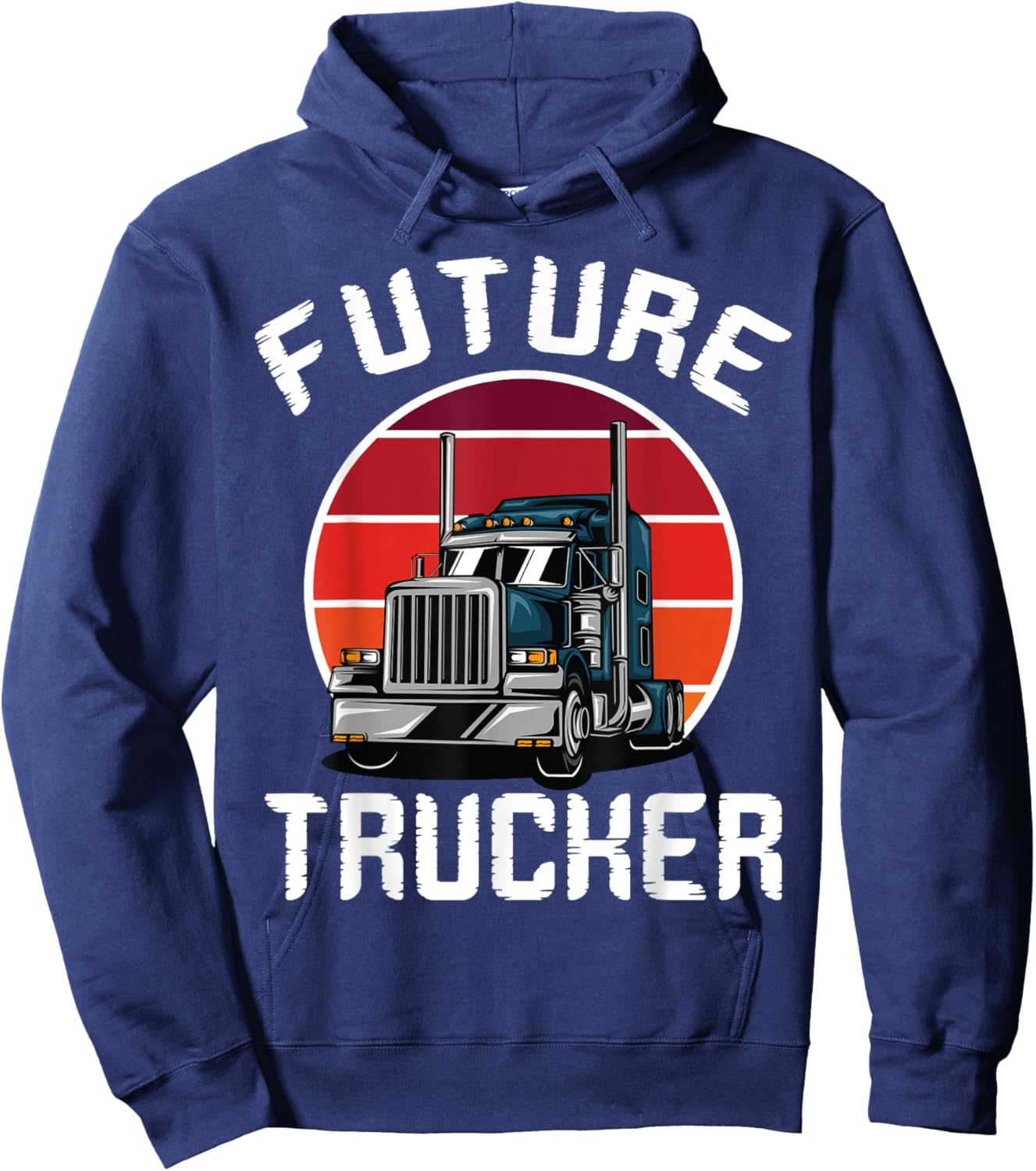 Future Trucker Truck Driver Semi Kids Son Daughter Clothing Hoodie - Hoodie | Navy