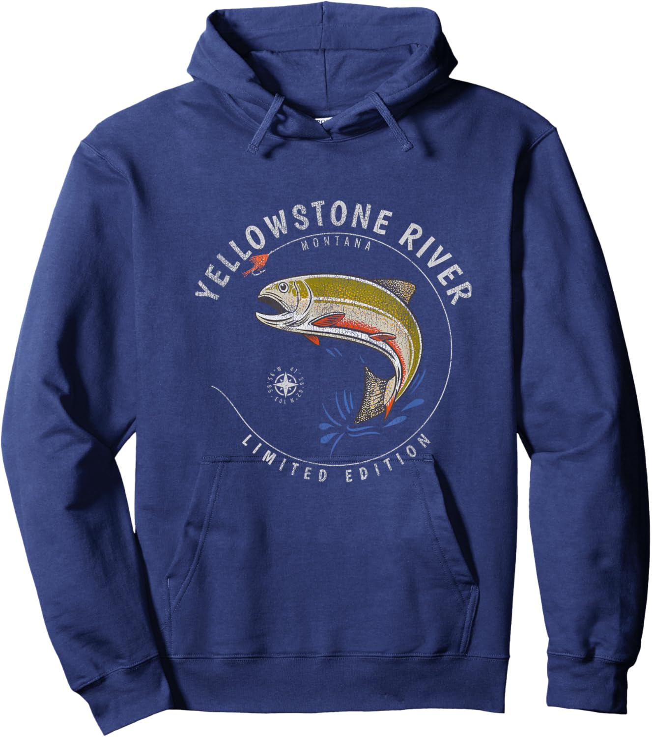 Yellowstone River Trout Fishing Souvenir Yellowstone River Hoodie - Hoodie | Navy