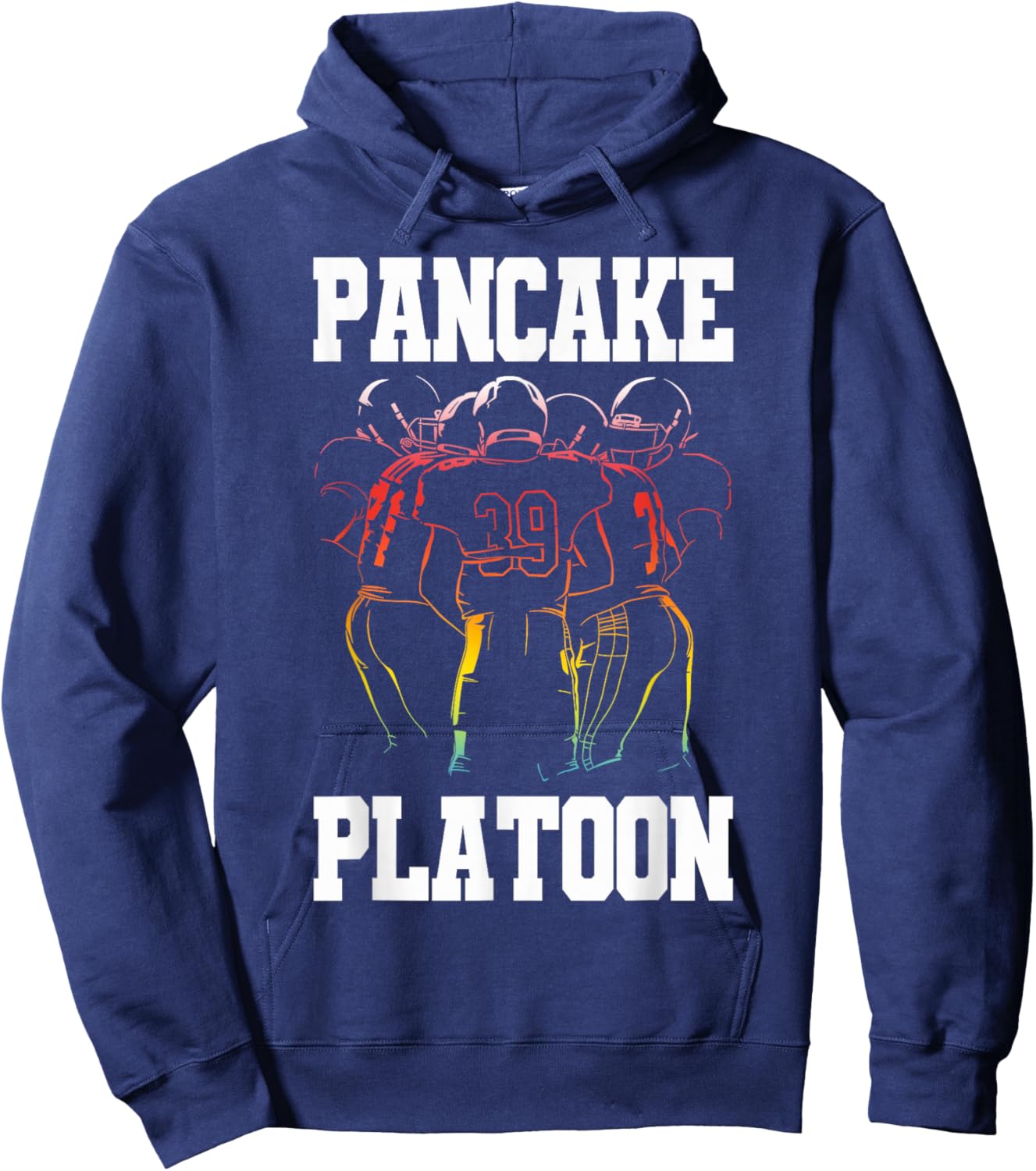 Lineman Pancake Platoon Funny Football Player Hoodie - Hoodie | Navy