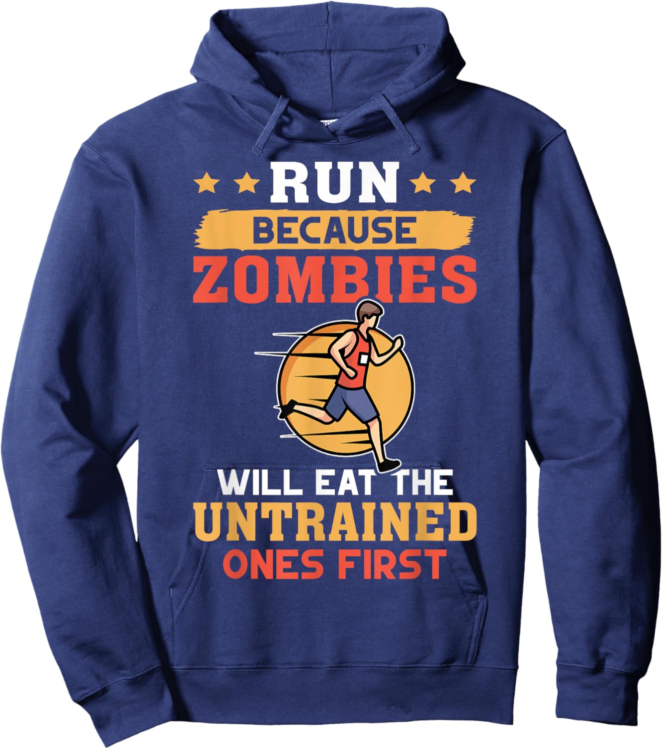 Running Zombie Marathon Runner Hoodie - Hoodie | Navy
