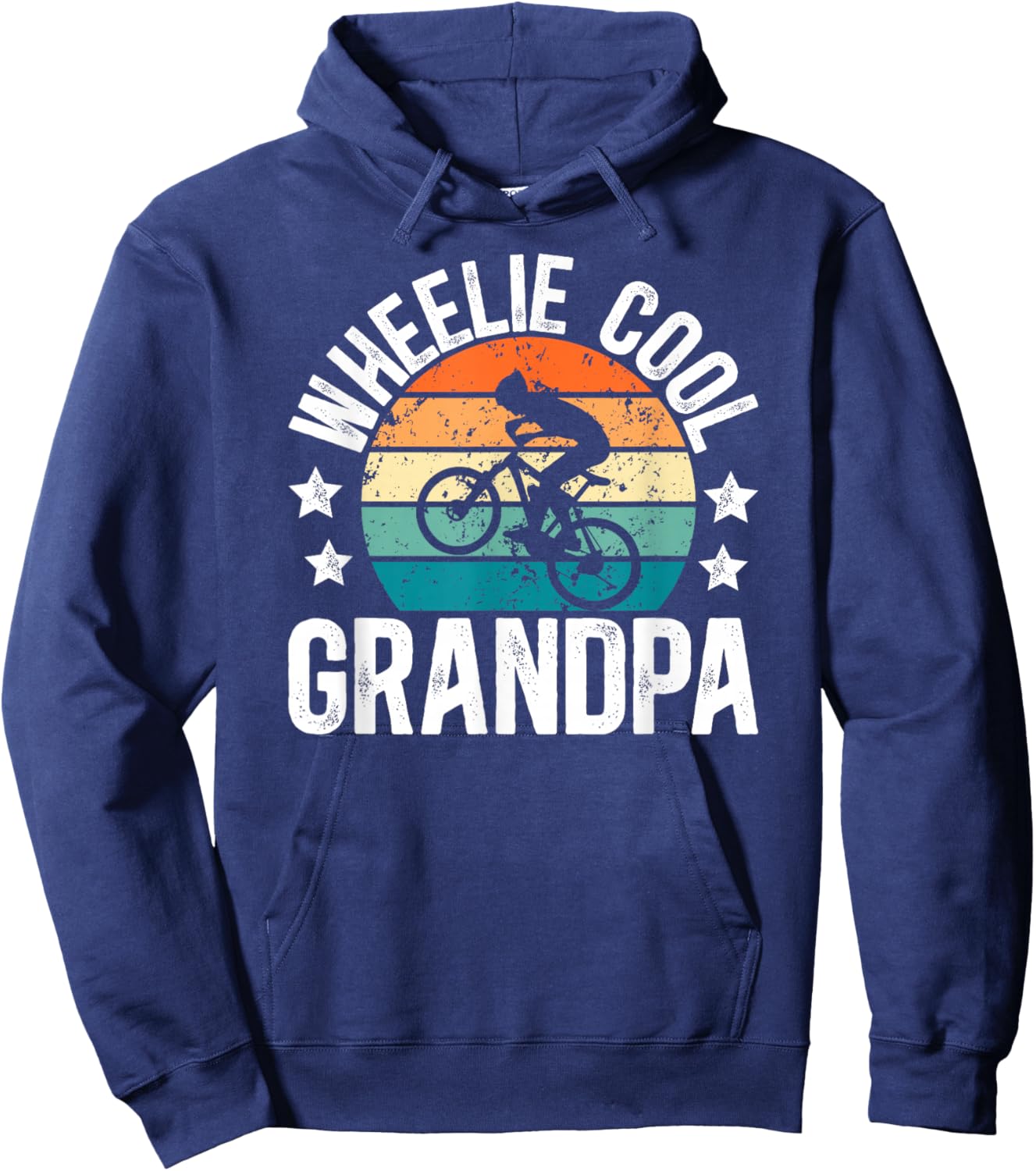 Wheelie Cool Cycling Grandpa Bicycle Grandpa Cyclist Grandpa Hoodie - Hoodie | Navy