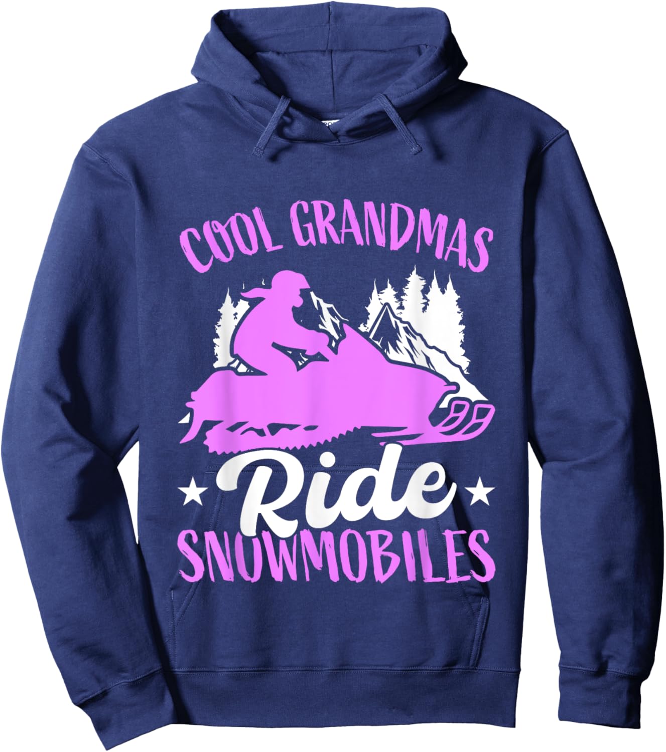 Cool Grandmas Ride Snowmobiles Snowmobiling Snowmobile Rider Hoodie - Hoodie | Navy