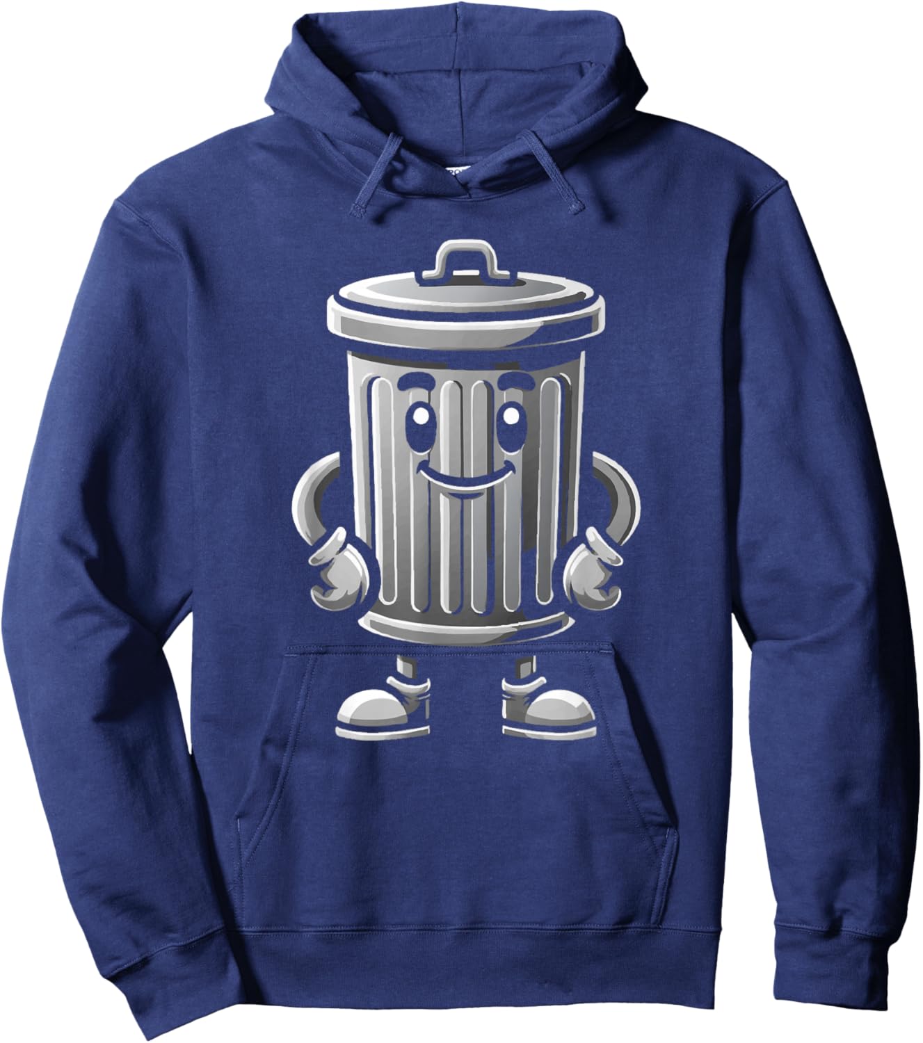 Garbage Trash Can Cartoon Character Design Hoodie - Hoodie | Navy