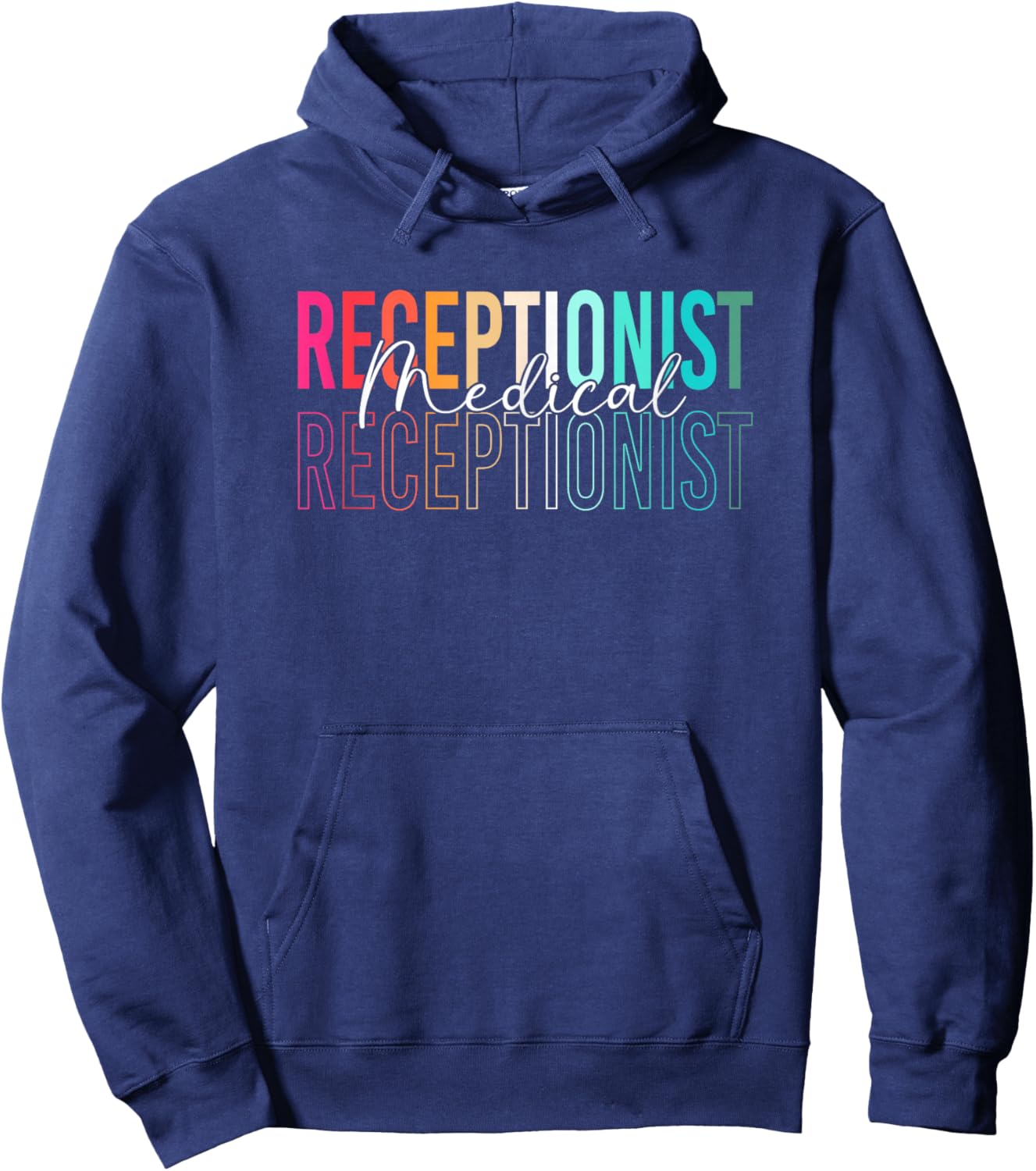 Retro Med Receptionist Front Desk Medical Receptionist Hoodie - Hoodie | Navy