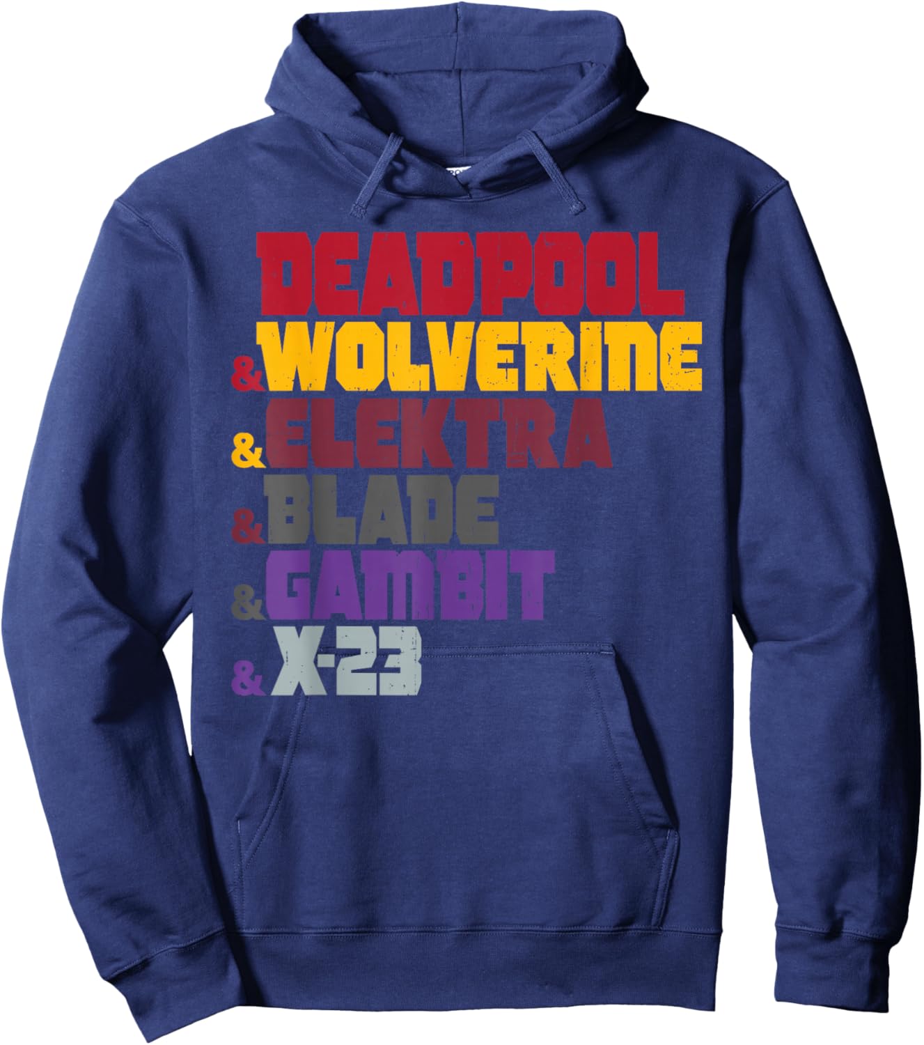 Marvel Deadpool & Wolverine Elektra & Blade & Gambit & X-23 Hoodie - Hoodie | Navy