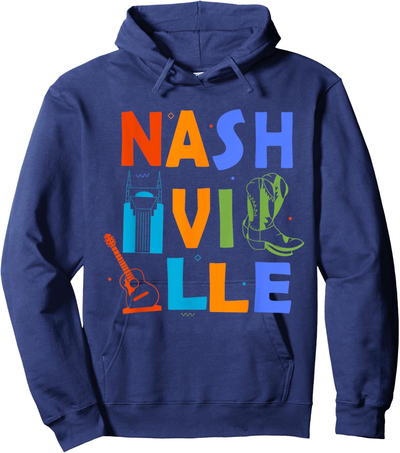 Souvenir from Nashville Tn Trip Guitar Music City Nashville Hoodie - Hoodie | Navy