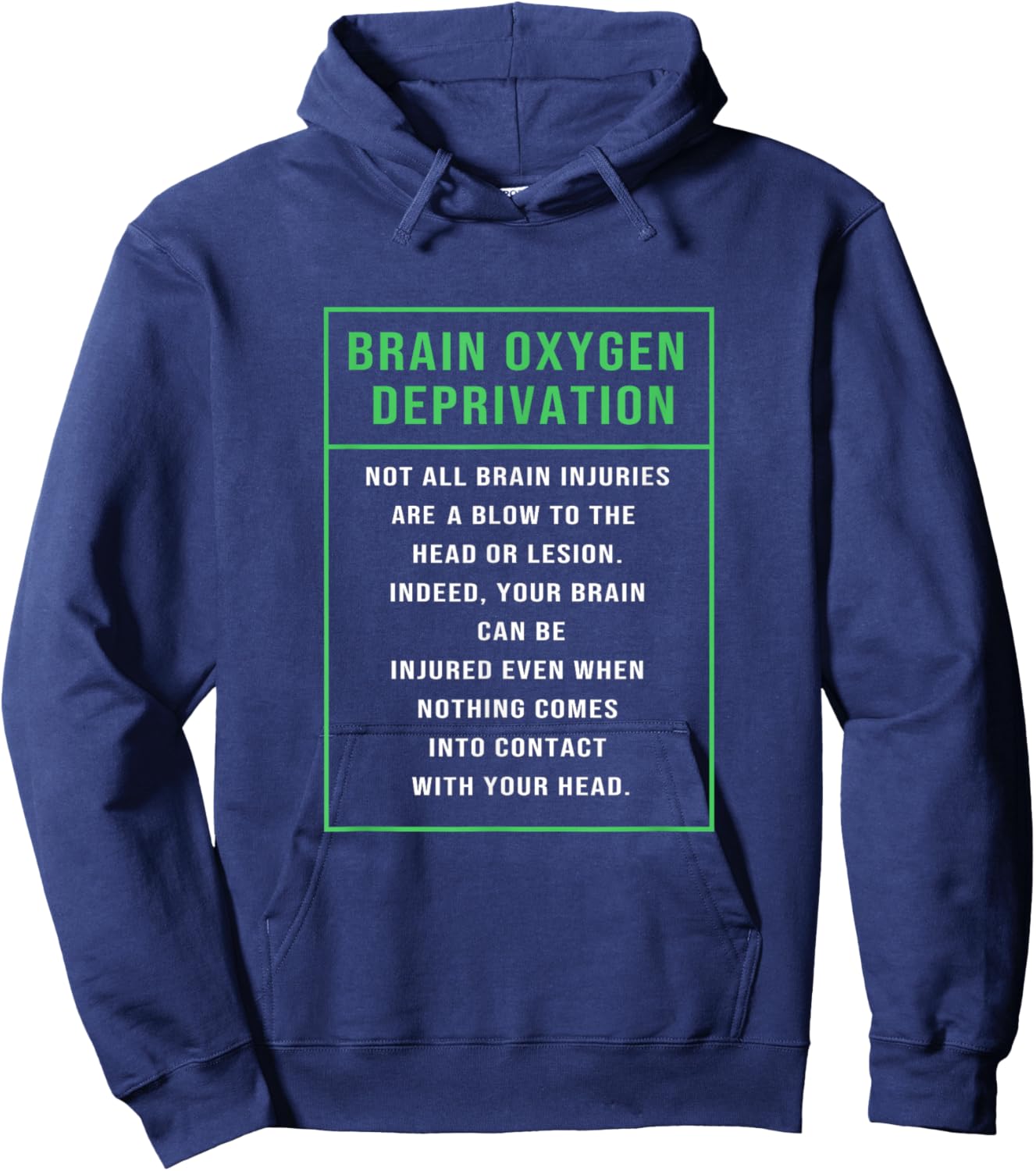 Anoxic Brain Injury Awareness Brain Oxygen Deprivation Hoodie - Hoodie | Navy