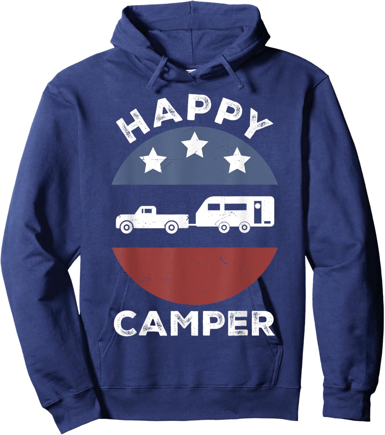 Happy Camper T Shirt Men Women Toddler Boy Dad Funny Camping Hoodie - Hoodie | Navy