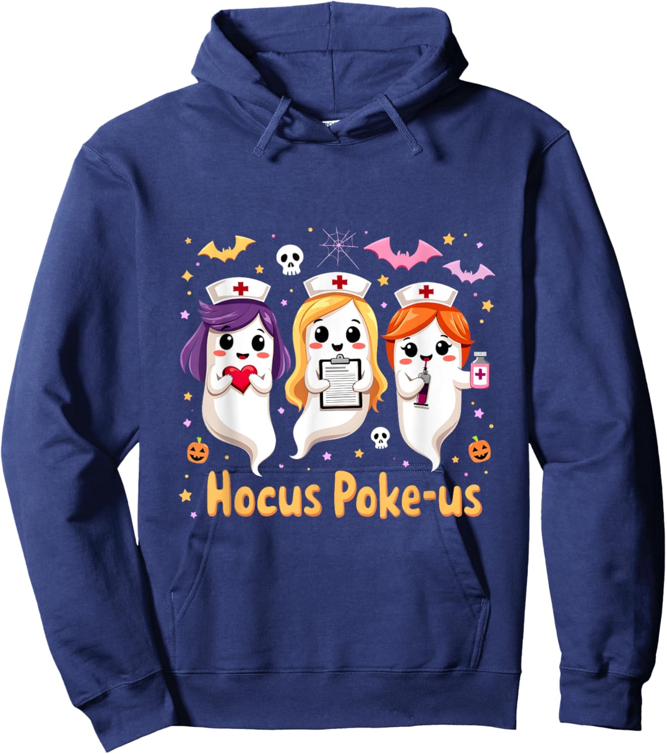 Funny Halloween Nurse Nursing Hocus Poke-Us Witches Nurse Hoodie - Hoodie | Navy