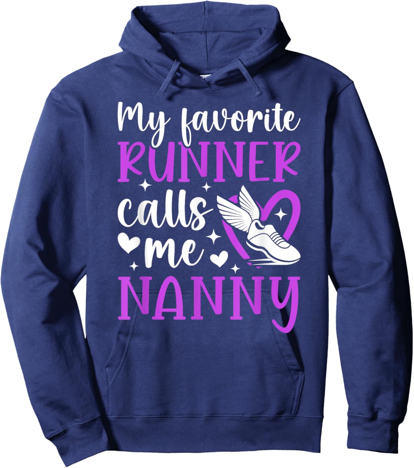 Proud Cross Country Nanny Of A Cross Country Runner Nanny Hoodie - Hoodie | Navy
