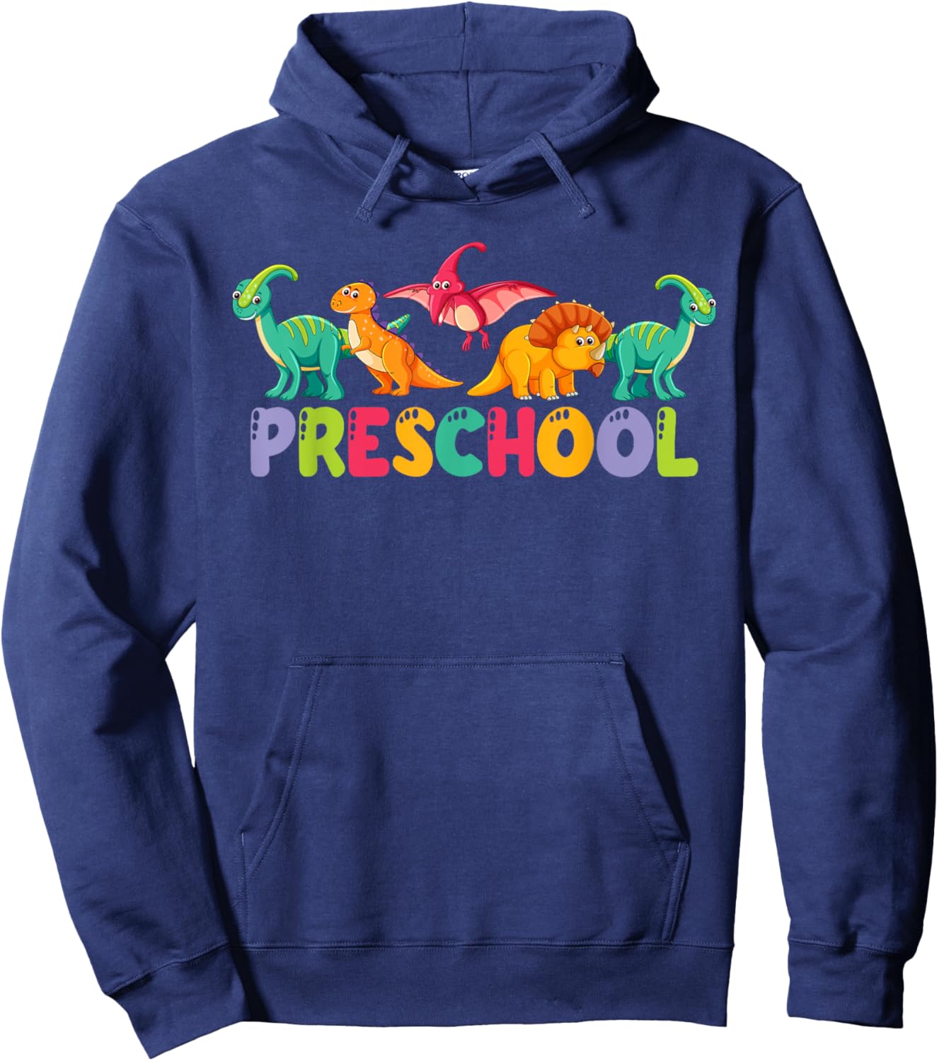 Retro Preschool Cute Dinosaur Preschool Teacher Kids Boys Hoodie - Hoodie | Navy