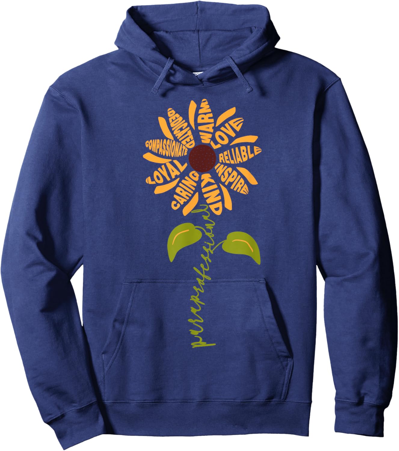 Paraprofessional para Sunflower Teacher Back to School Hoodie - Hoodie | Navy