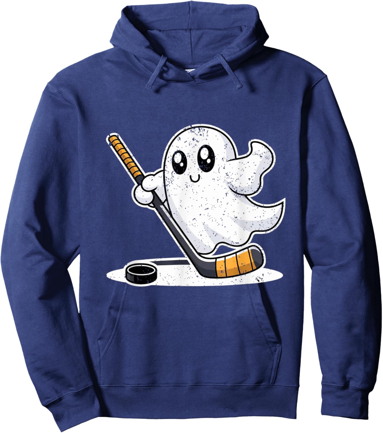 Ghost Playing Ice Hockey Halloween Costume Sports Men Boys Hoodie - Hoodie | Navy