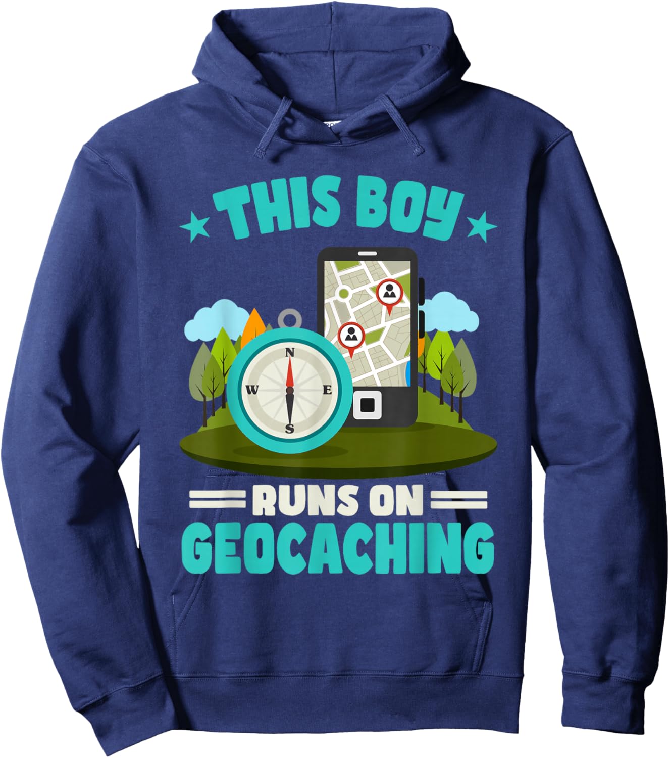 Geocache This Boy Runs On Geocaching Hoodie - Hoodie | Navy