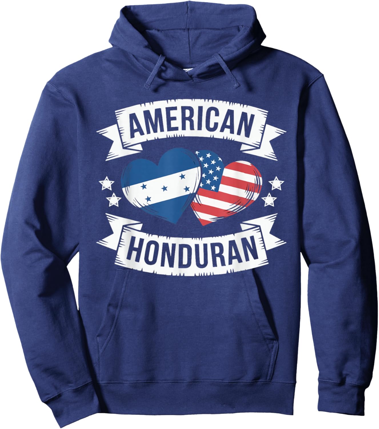 Half American Half Honduran USA Flag Honduras America Hoodie - Hoodie | Navy