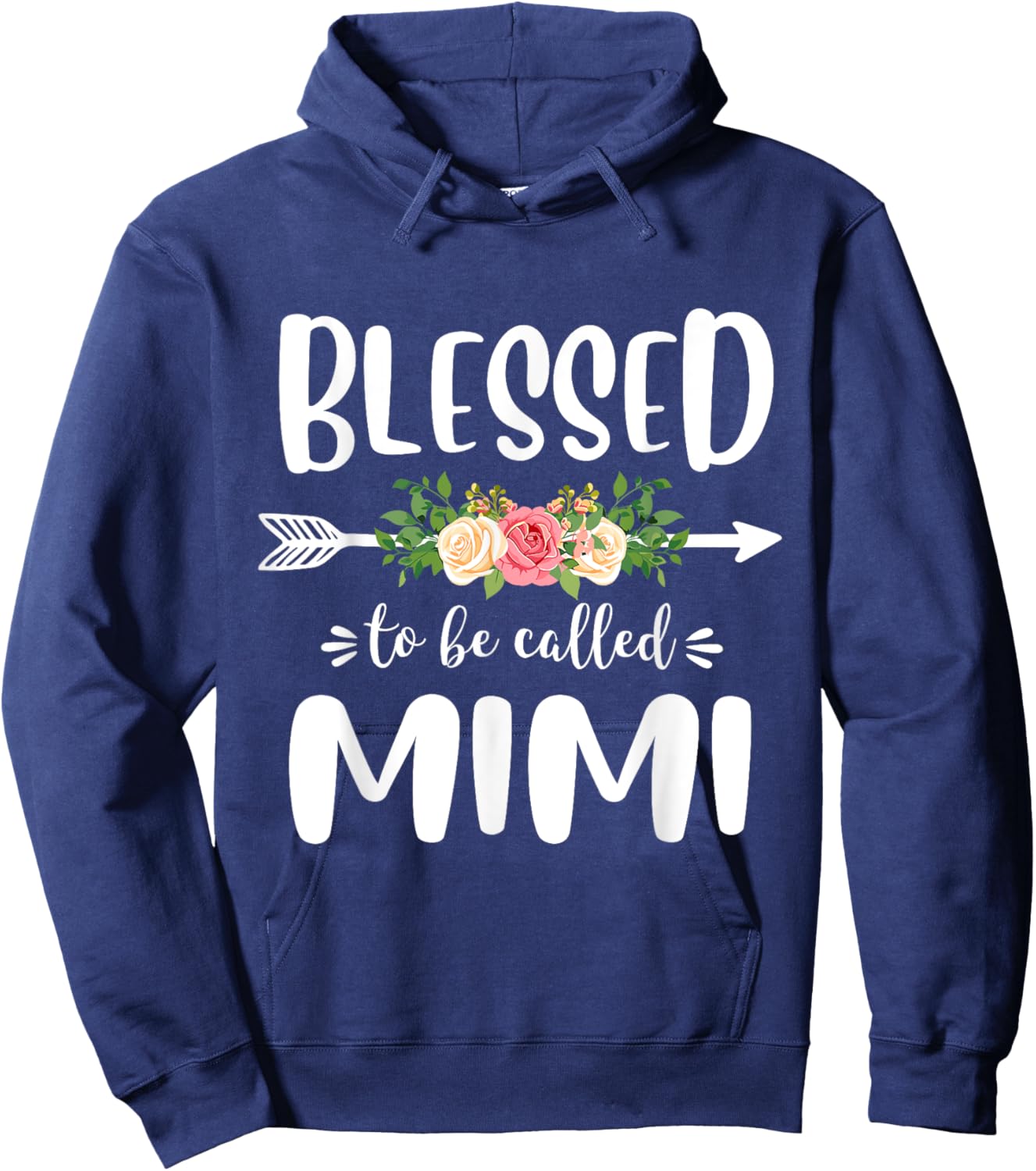 Blessed to be called Mimi Floral Arrow Design Mothers Day Hoodie - Hoodie | Navy