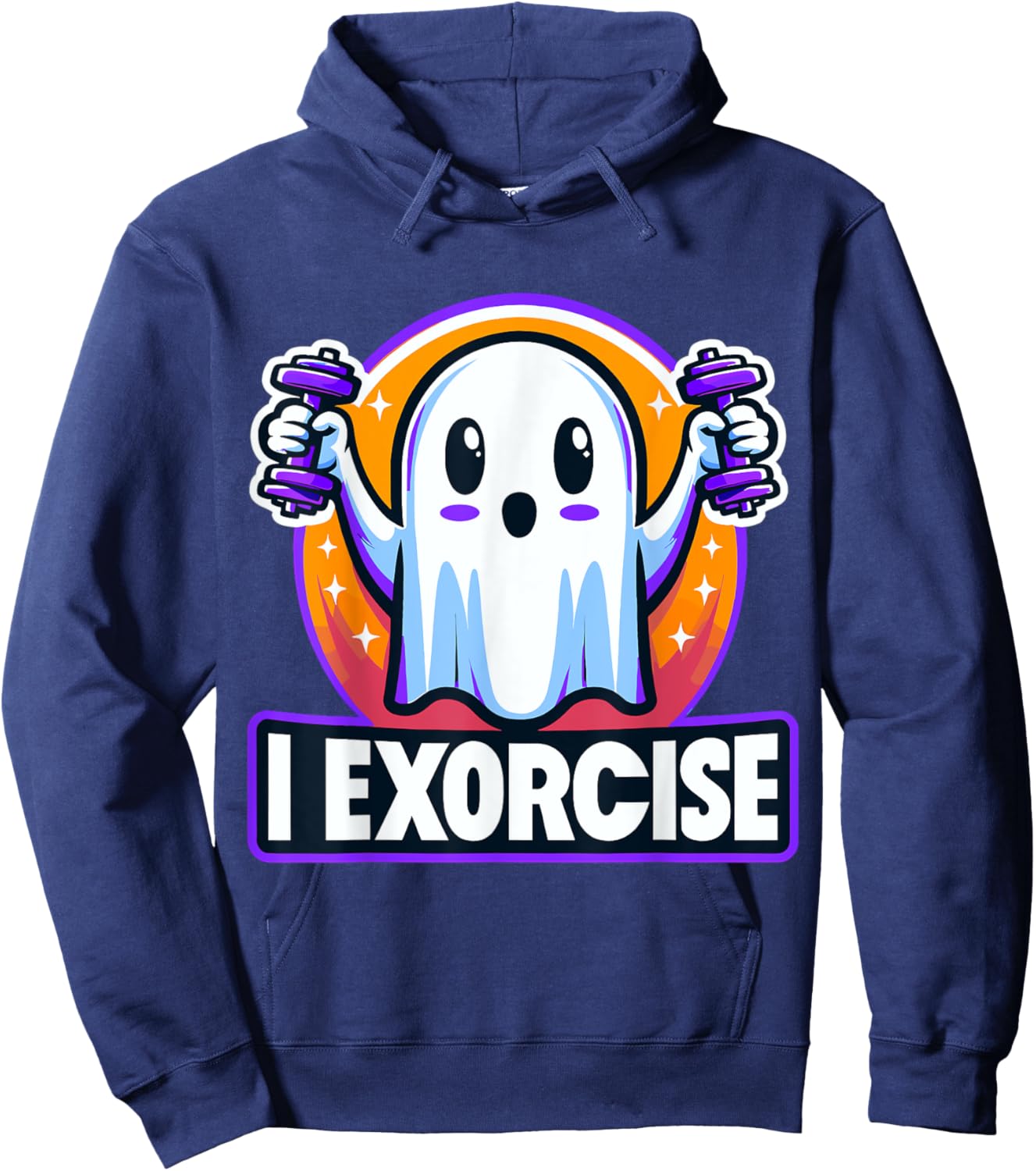 Halloween Gym Fitness Ghost I Exorcise Hoodie - Hoodie | Navy