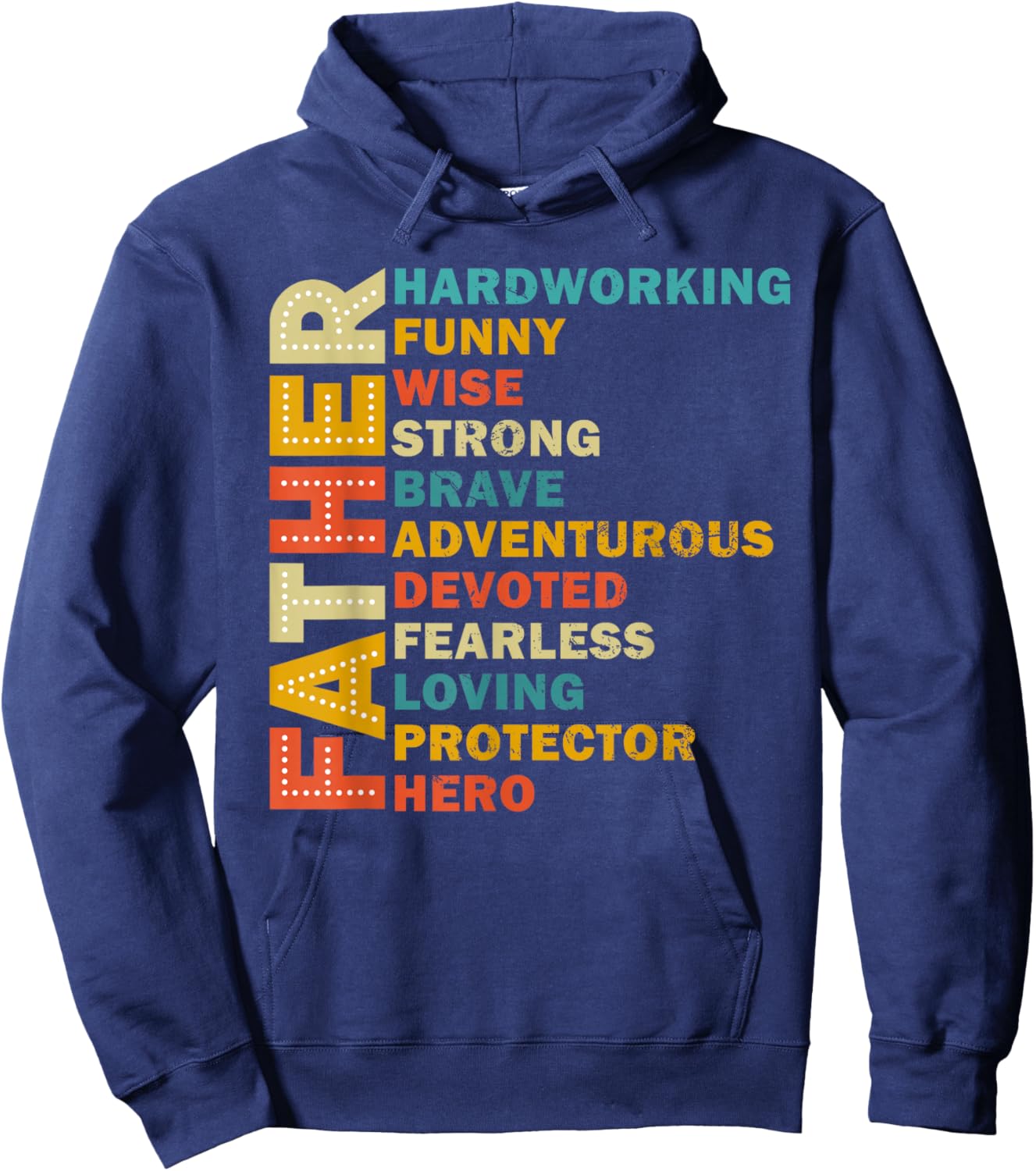 Father Hard Working Funny Father's Day Hoodie - Hoodie | Navy
