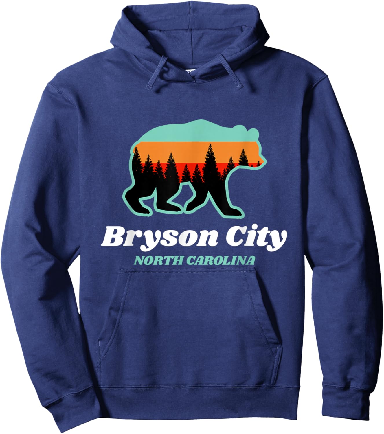 Bryson City North Carolina Bear Mountains Country Hoodie - Hoodie | Navy