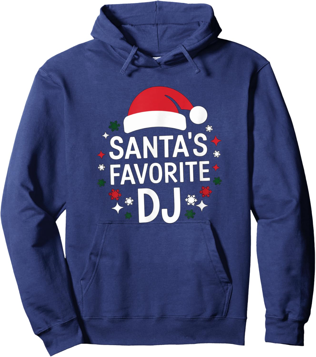 Christmas Santa's Favorite DJ Funny Xmas Deejay Disc Jockey Hoodie - Hoodie | Navy