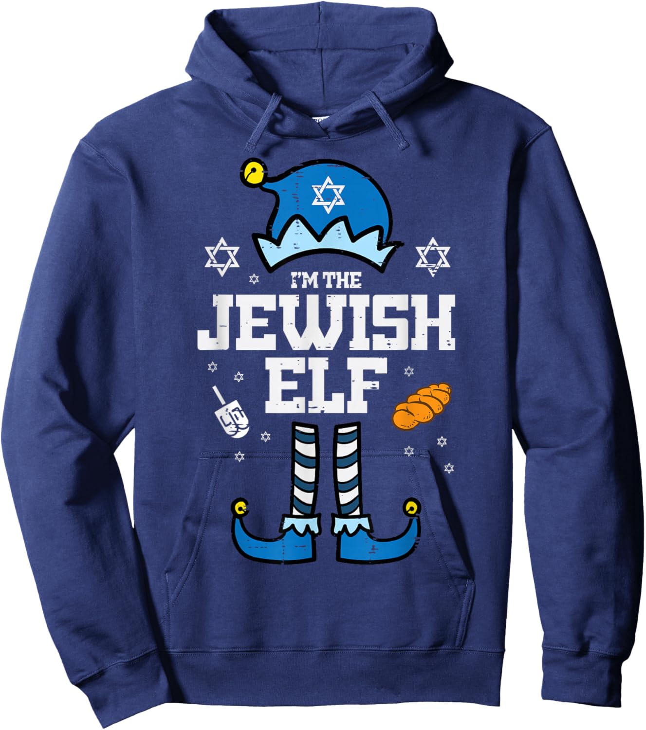 Hanukkah Jewish Elf Chanukkah Boys Girls Kids Toddler Youth Hoodie - Hoodie | Navy