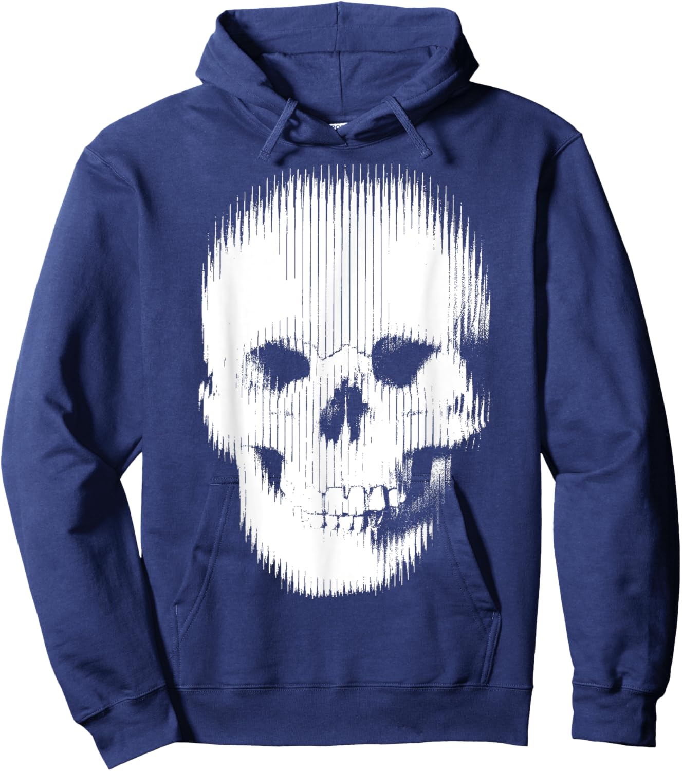 Designer Black White Skeleton Face Hoodie - Hoodie | Navy