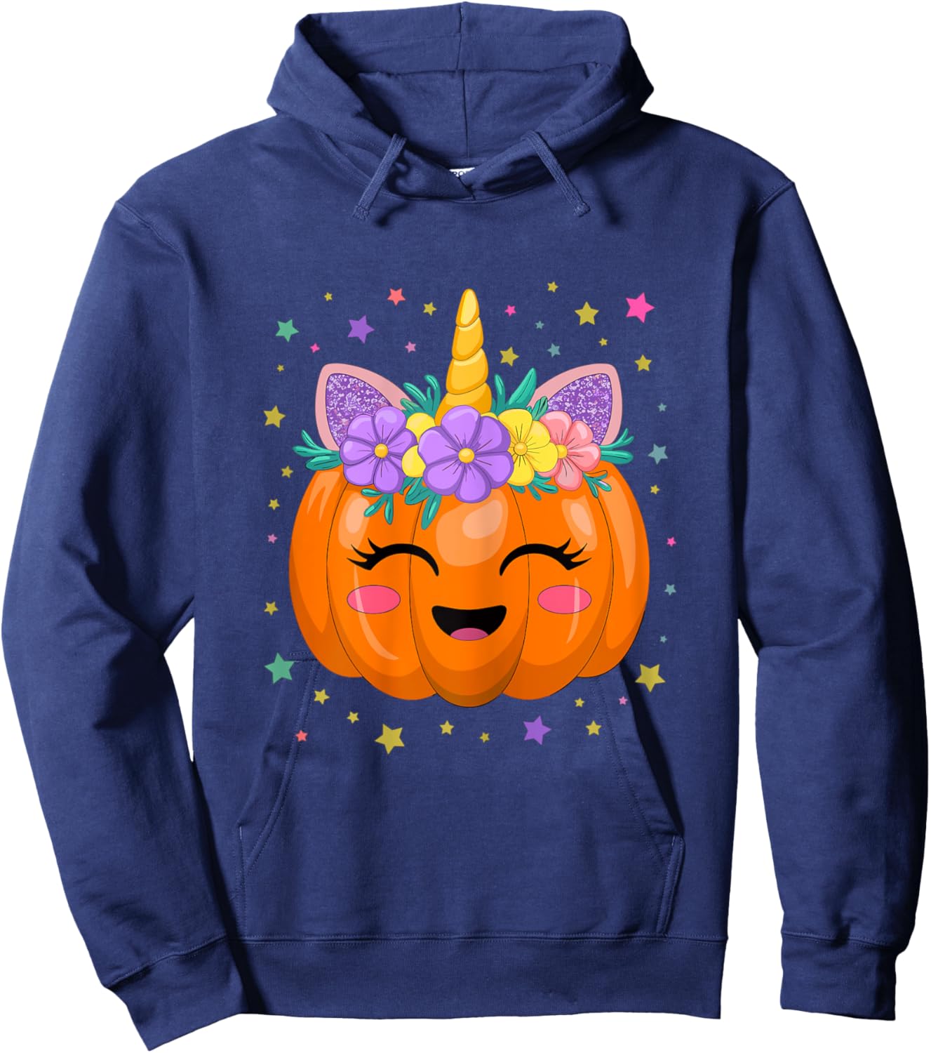 Unicorn Pumpkin Girl Halloween Costume Hoodie - Hoodie | Navy