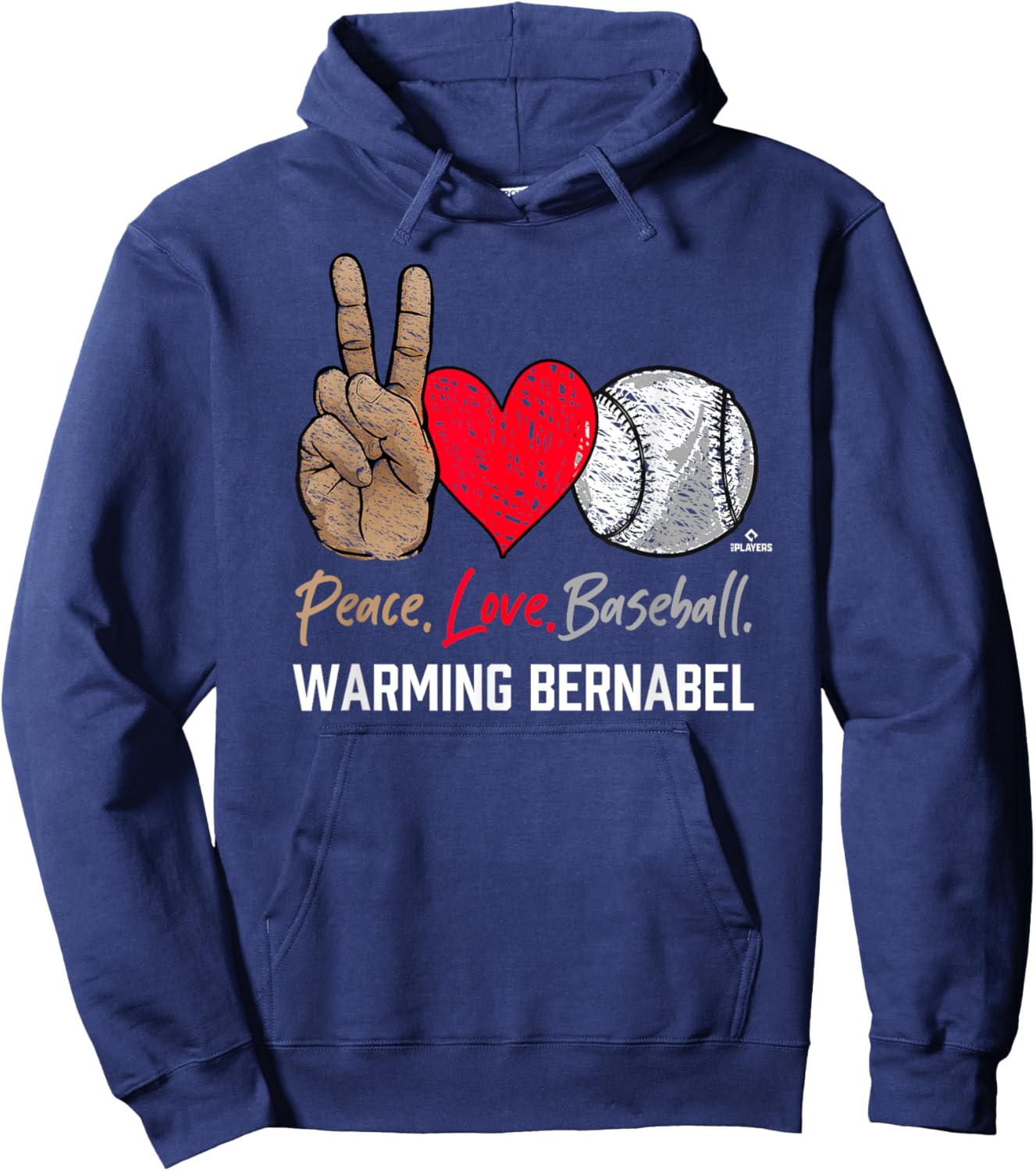 Peace Love Warming Bernabel Prospect Baseball Fan Gear Hoodie - Hoodie | Navy