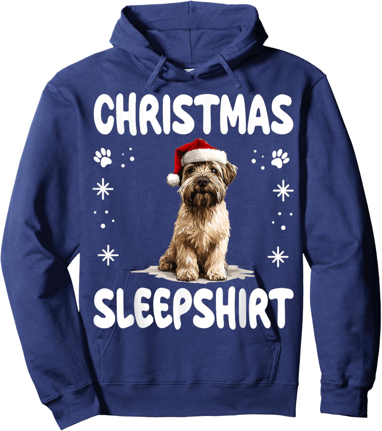 Soft Coated Wheaten Terrier Dog Nightgown Pajama Christmas Hoodie - Hoodie | Navy