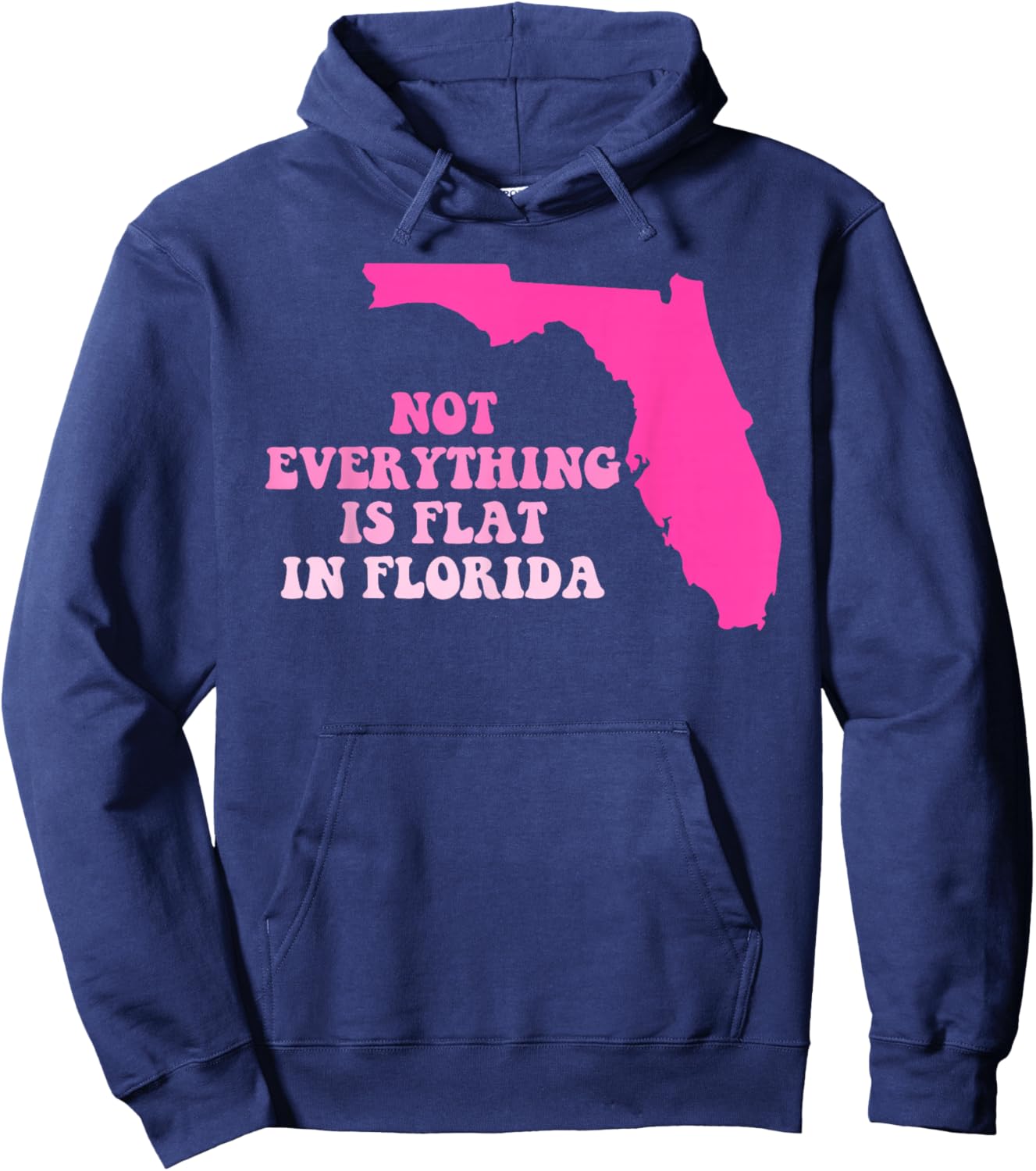 Not Everything Is Flat In Florida Bold Statement Hoodie - Hoodie | Navy