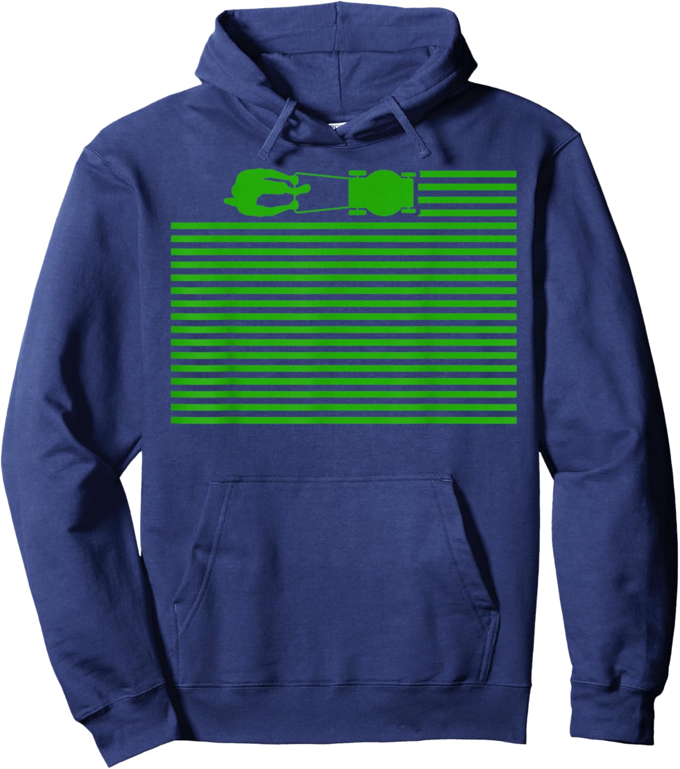 Lawn Care Stripes Funny Gardener Lawn Mower Lovers Outfit Hoodie - Hoodie | Navy