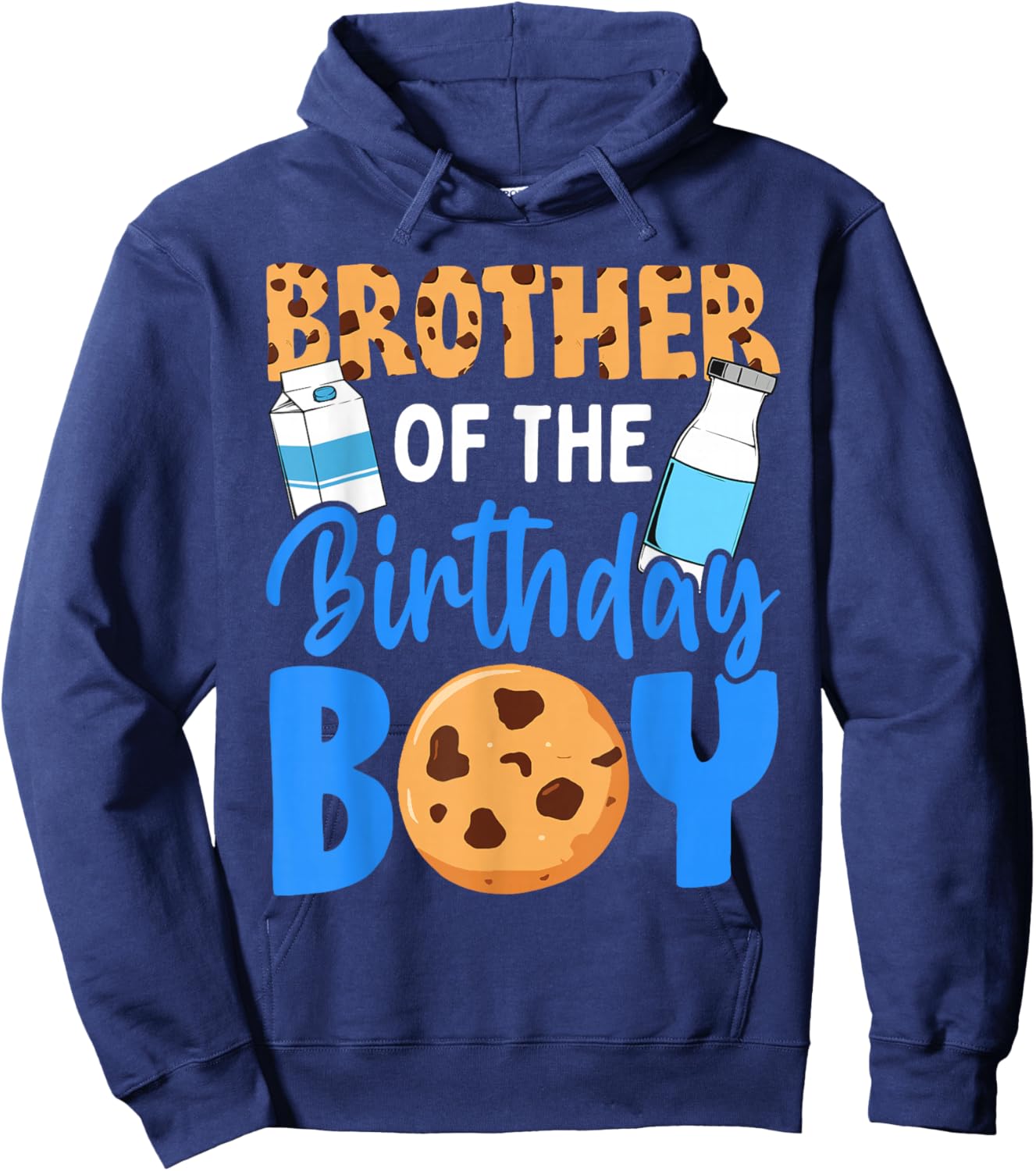 Brother of the birthday boy Milk and Cookies 1st birthday Hoodie - Hoodie | Navy