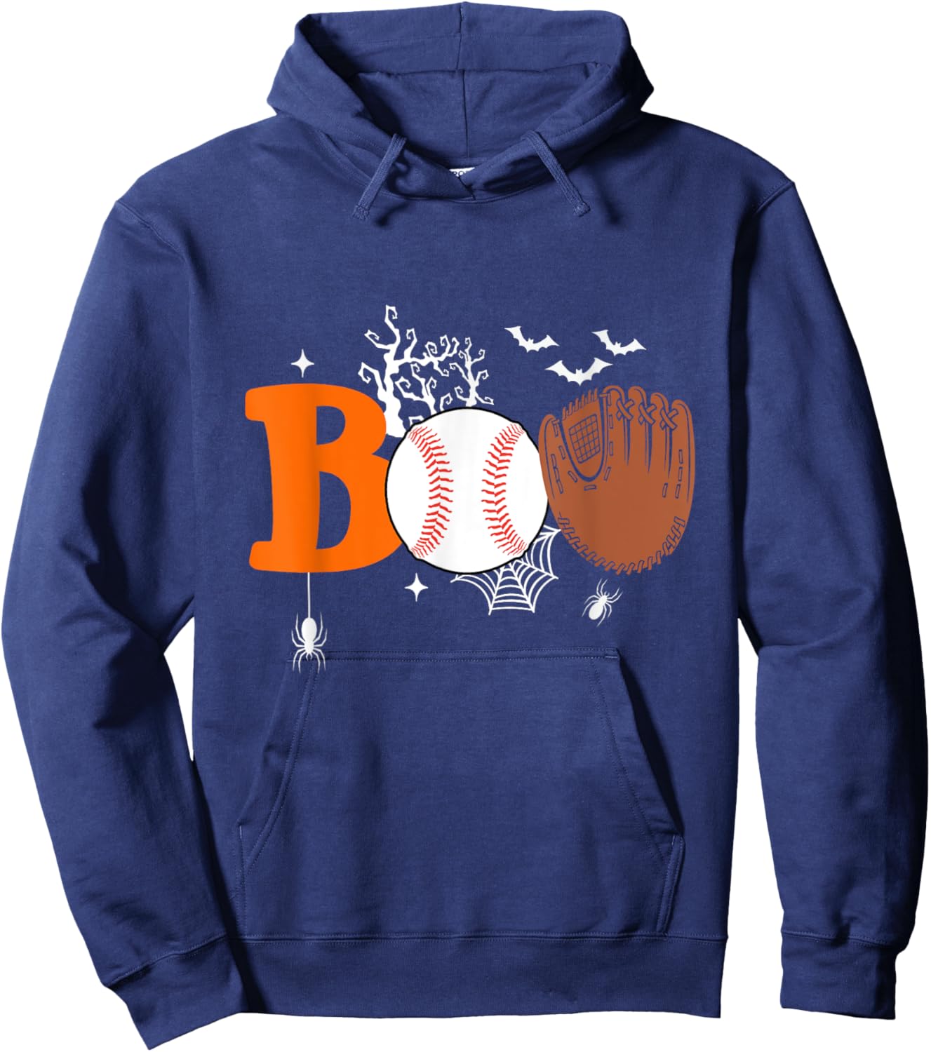 Boo Baseball Halloween Spooky Halloween Baseball Player Hoodie - Hoodie | Navy