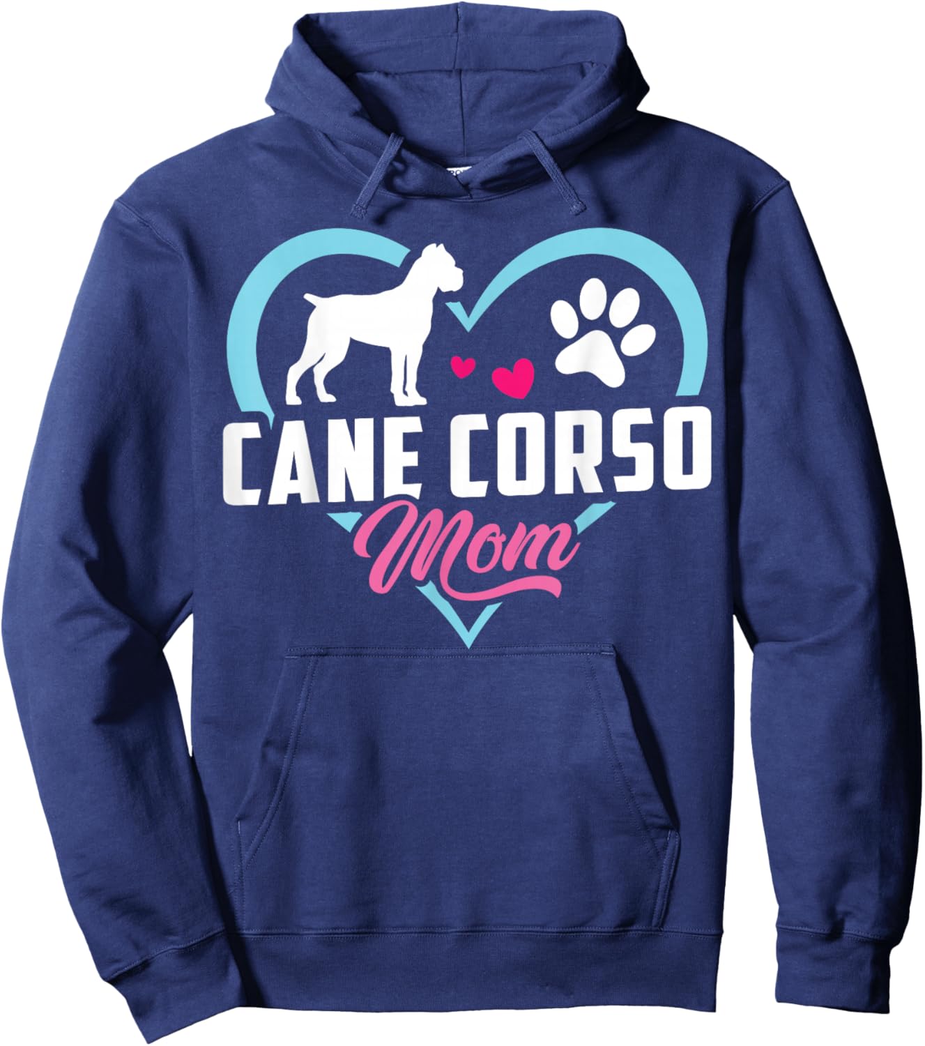 Cane Corso Mom Cane Corso Heart Hoodie - Hoodie | Navy