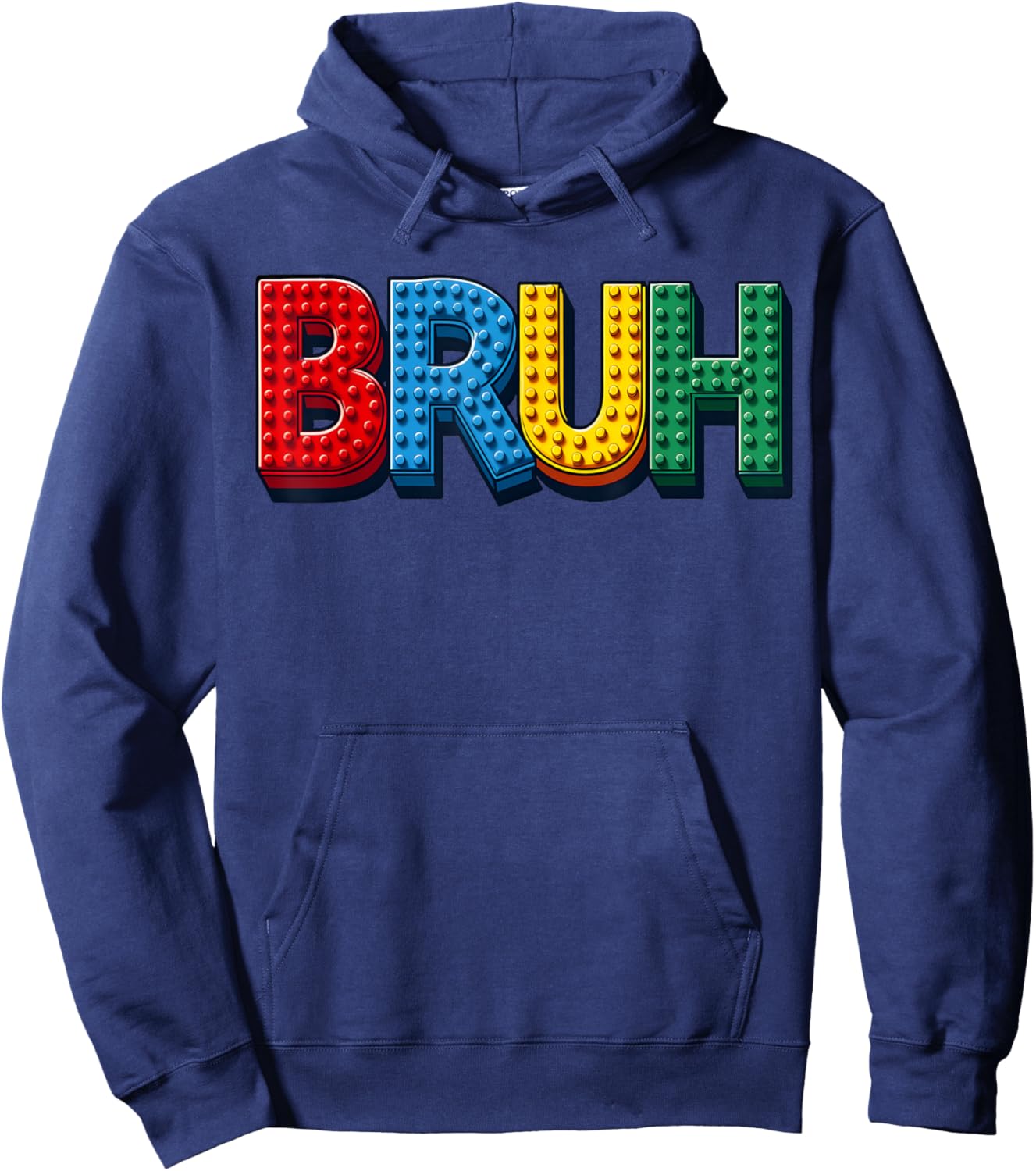 Play Building Blocks Bruh Funny Kids Boys Saying Brick Build Hoodie - Hoodie | Navy