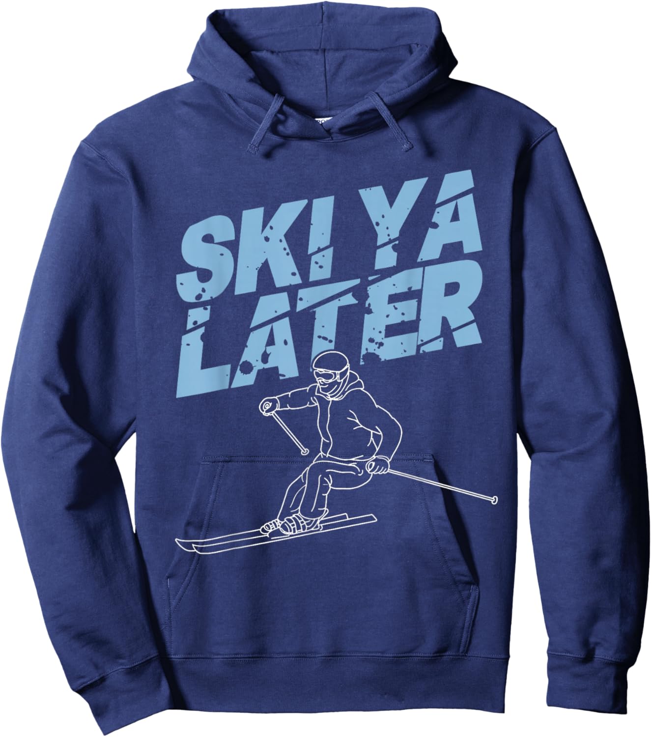 Unique Skiing Art Women Kids Skier Mountain Skiing Hoodie - Hoodie | Navy