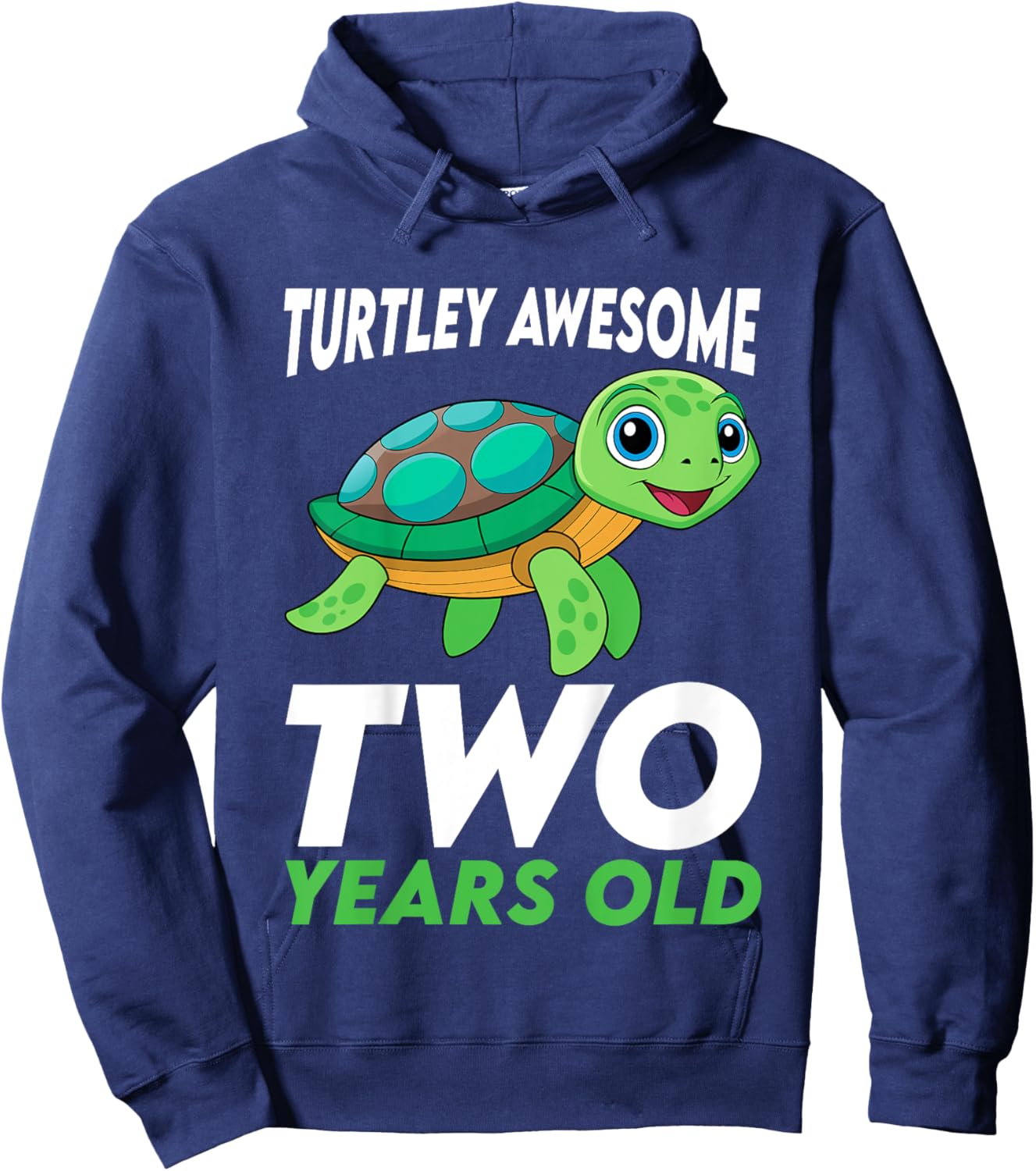 Kids Turtley Awesome Two Year Old Cute Turtle 2nd Birthday Hoodie - Hoodie | Navy
