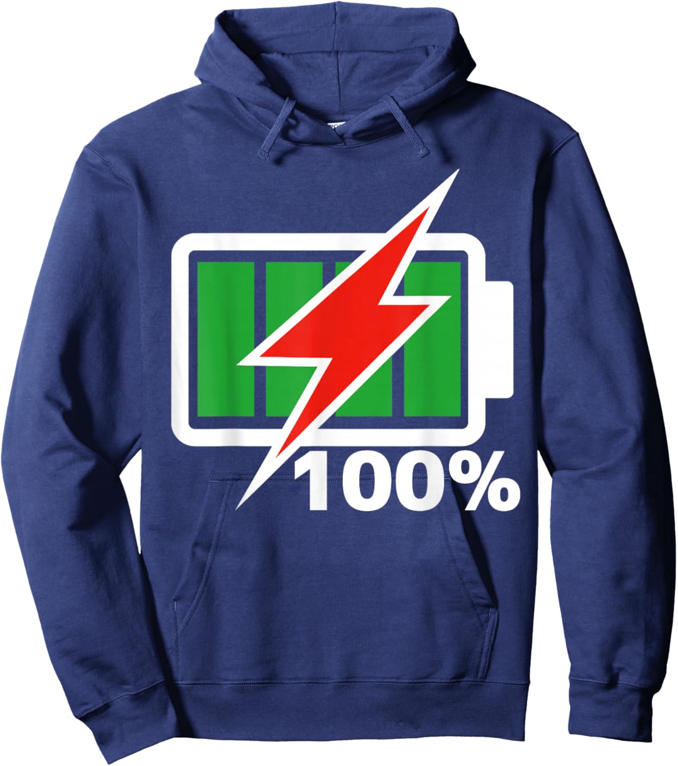 Battery 100% shirt Full Energy Battery shirt battery full Hoodie - Hoodie | Navy