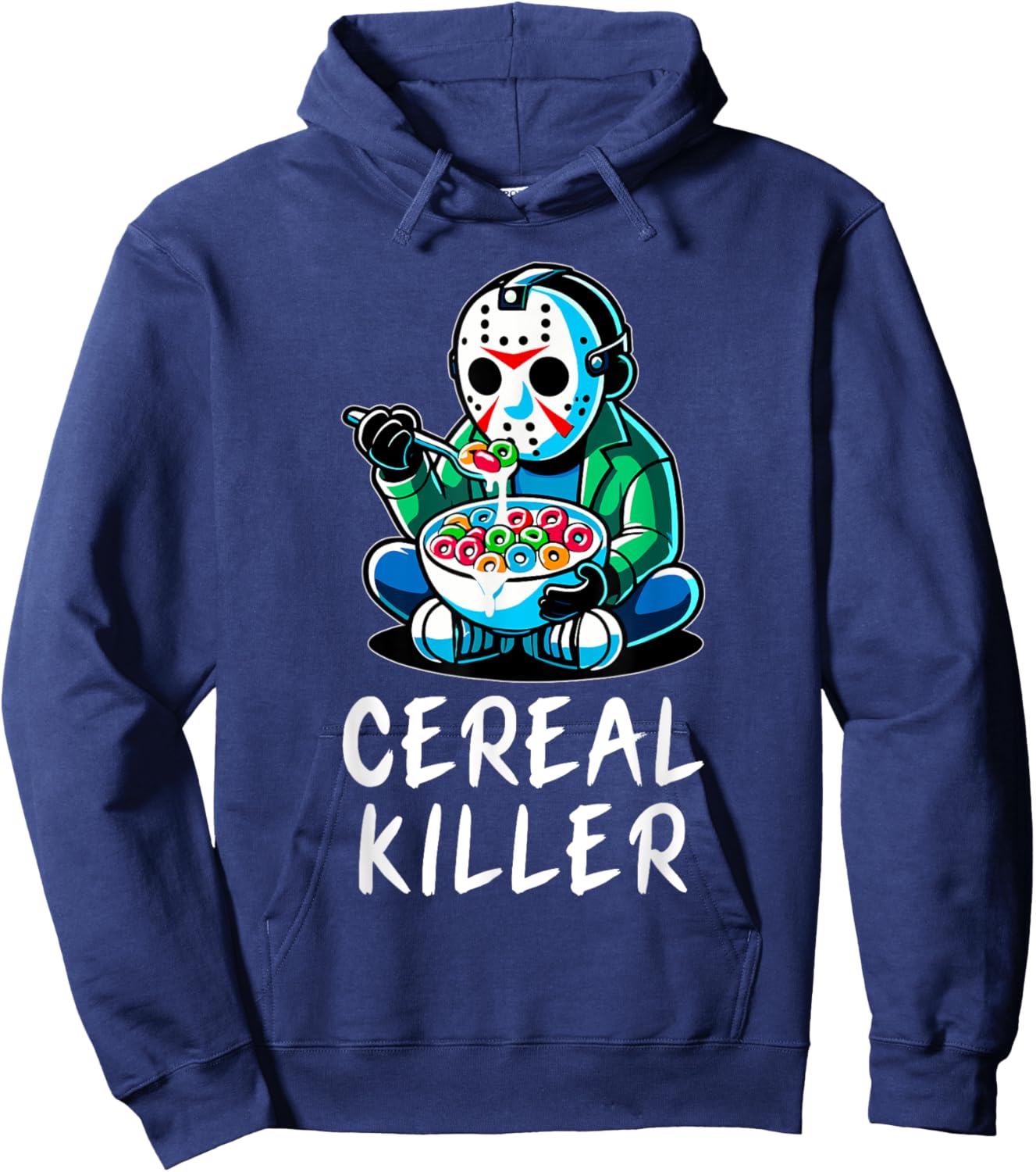 Halloween Spirit Funny Halloween Character Breakfast Cereal Killer Gift -Adults Black Hoodie - Hoodie | Navy