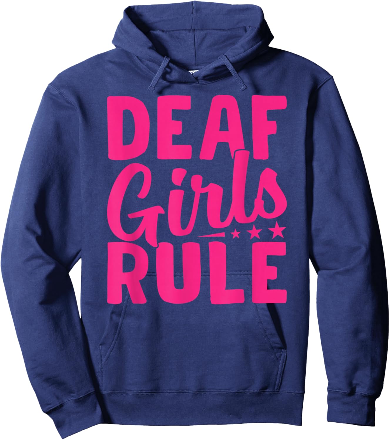 ASL American Sign Languages Deaf Girl Rules Deaf Hoodie - Hoodie | Navy