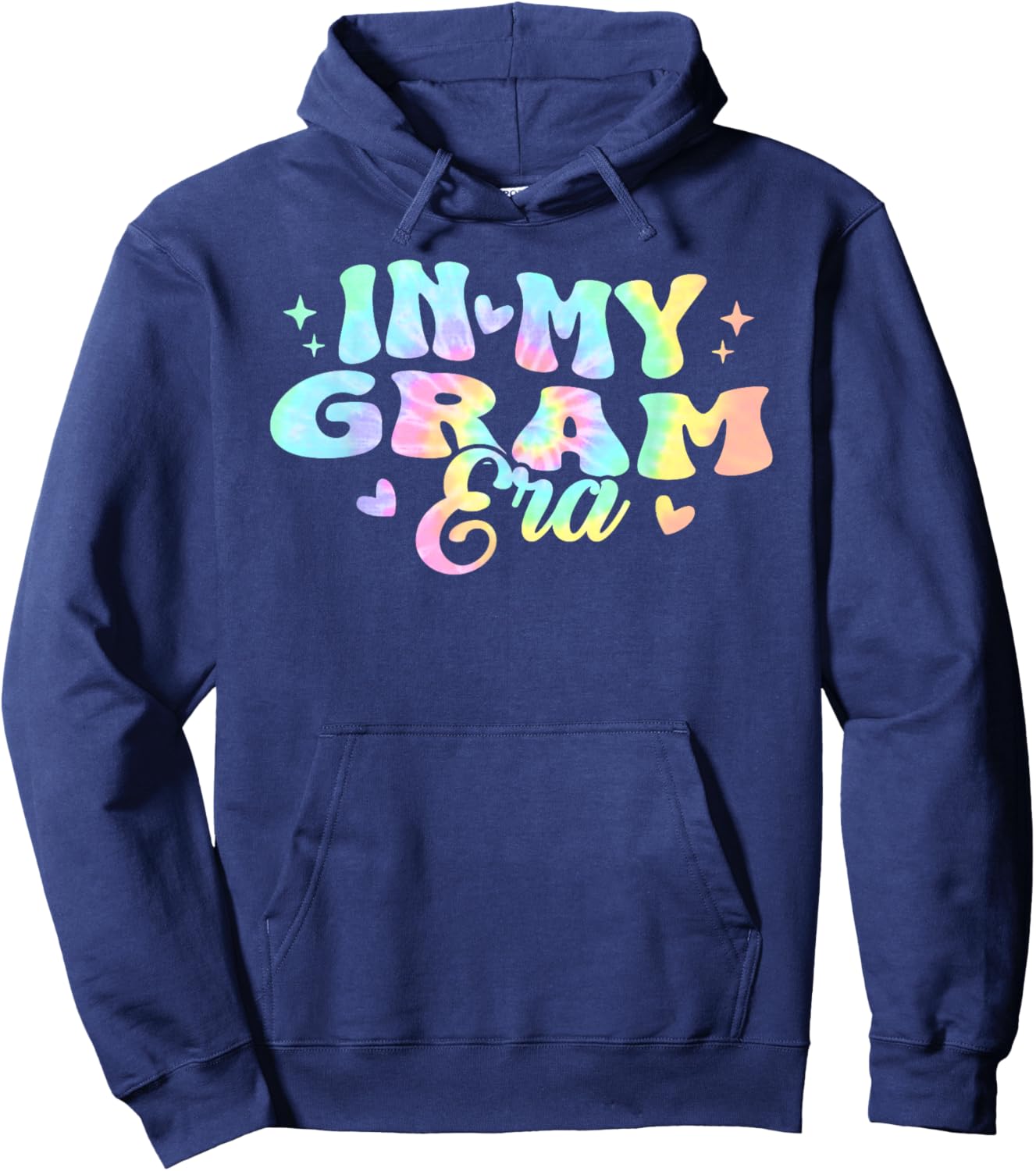 Retro Groovy In My Gram Era Tie Dye Hoodie - Hoodie | Navy