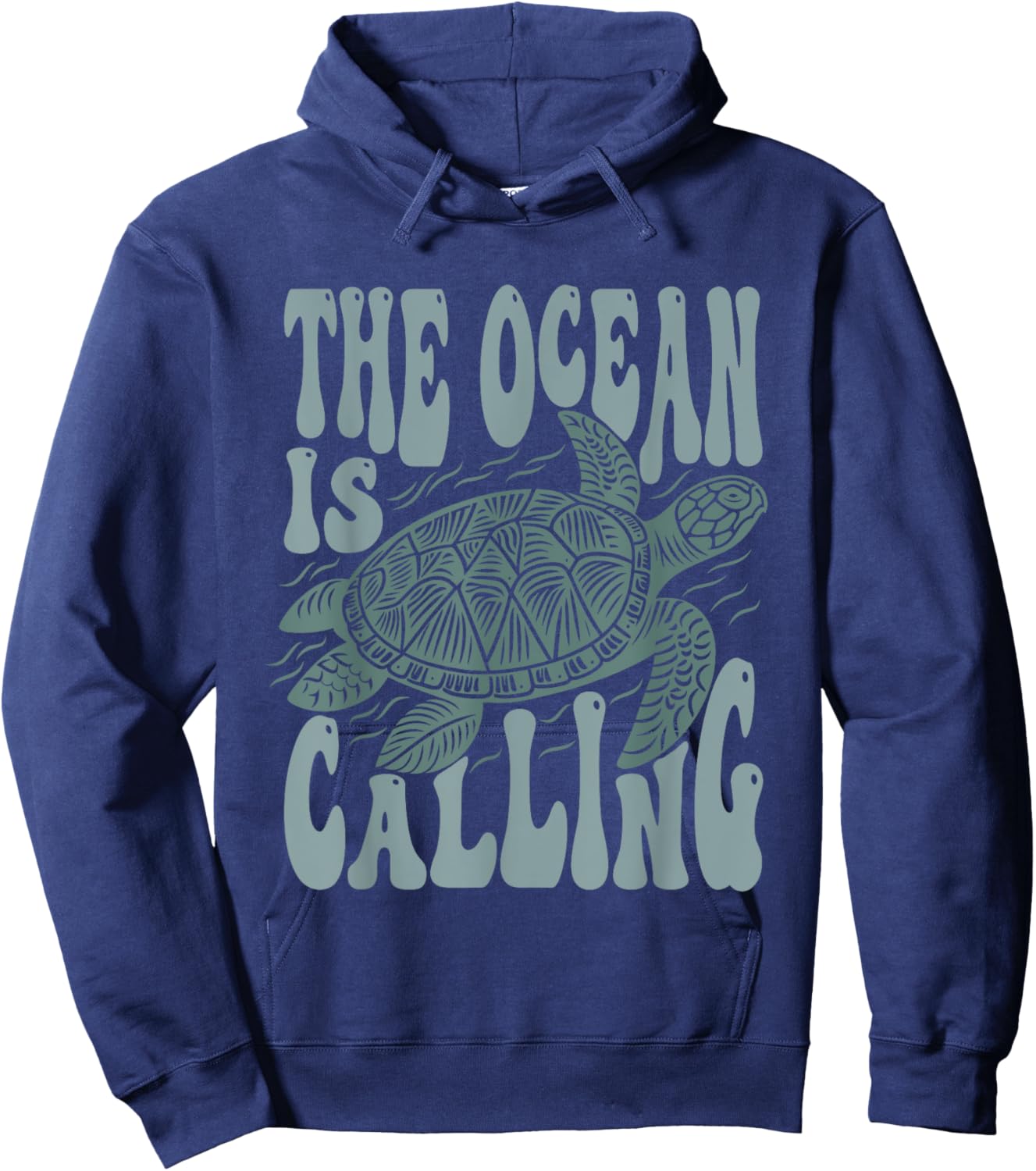 The Ocean Is Calling Nature Lovers Sea Turtle Reptile Art Hoodie - Hoodie | Navy