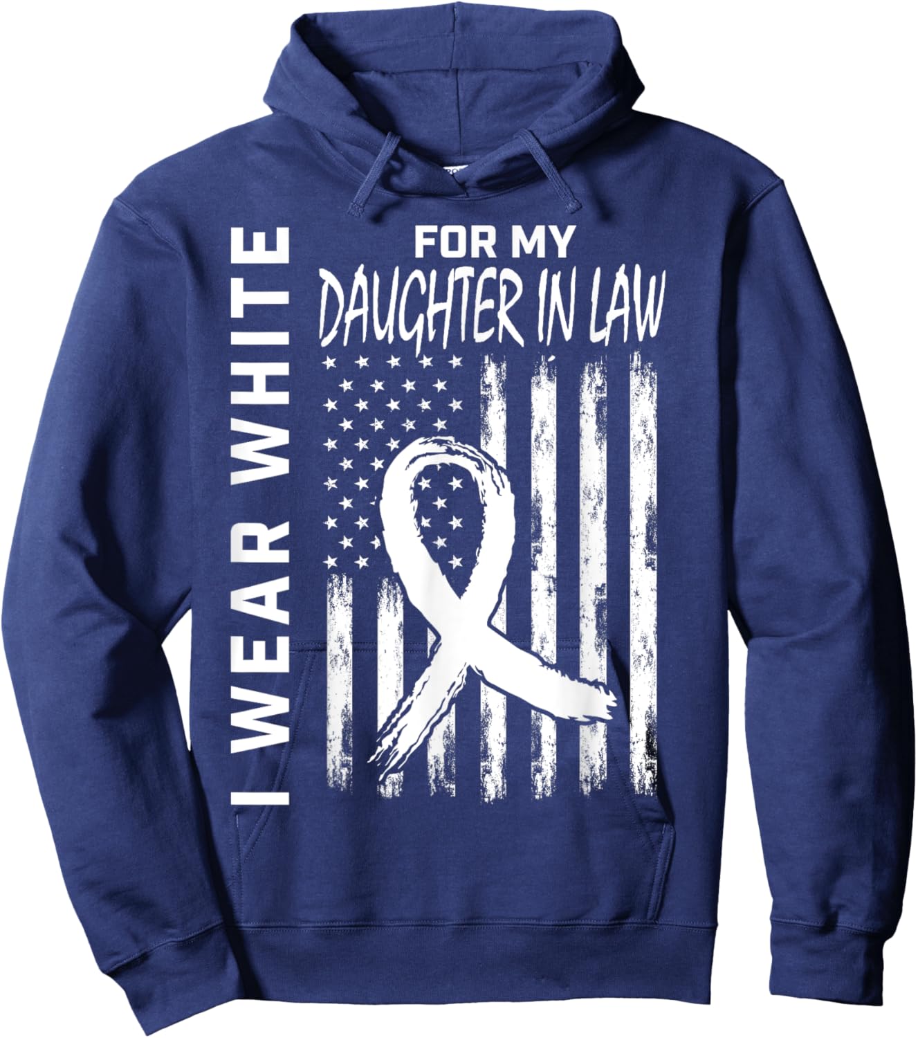 White For My Daughter In Law Lung Cancer Awareness Shirts Hoodie - Hoodie | Navy