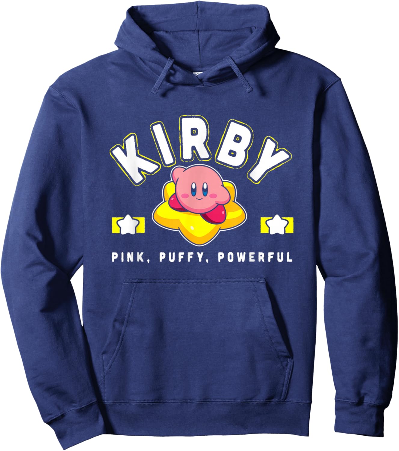 Kirby Pink Puffy Powerful Star Frame Varsity Hoodie - Hoodie | Navy