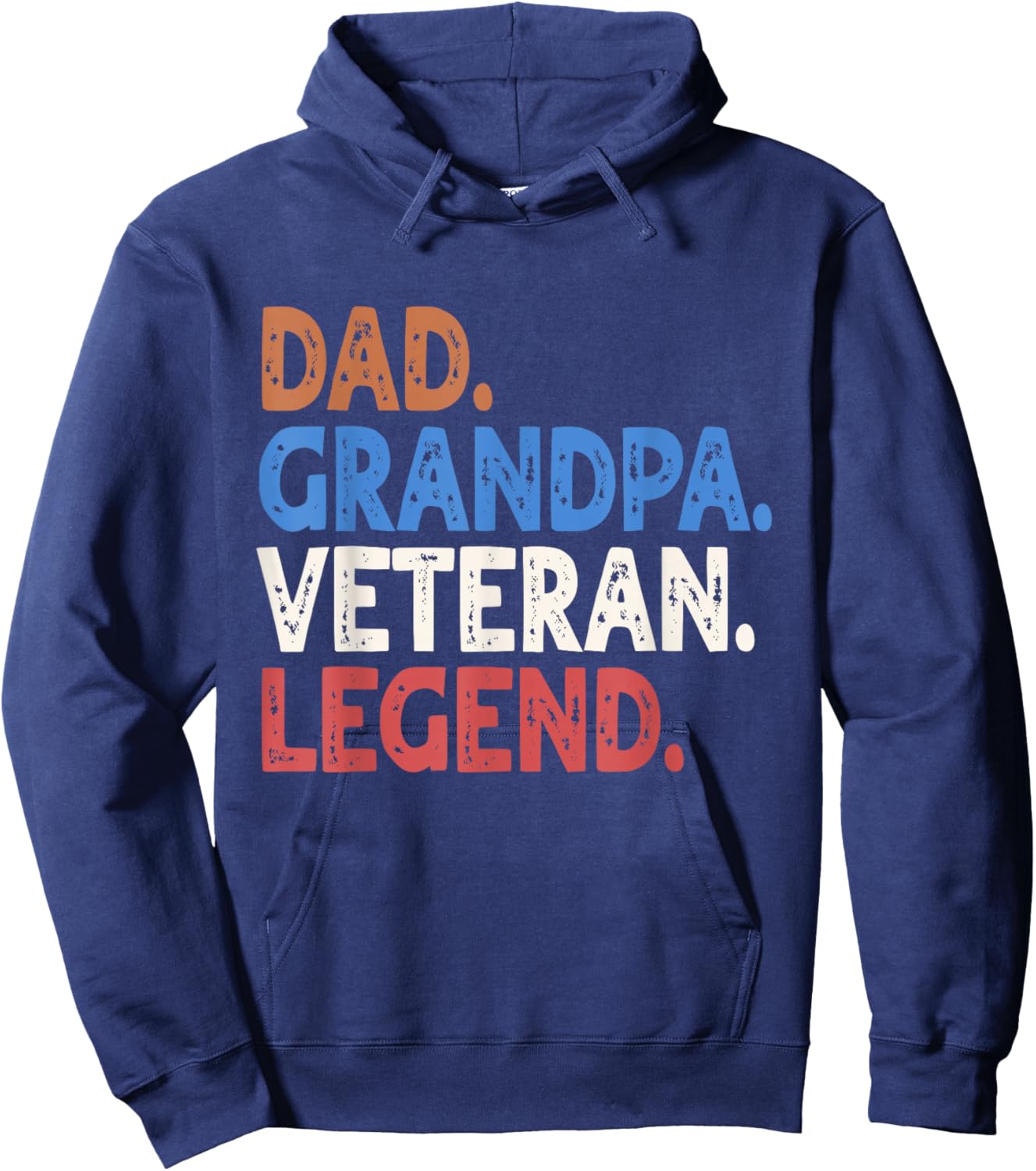 Dad Grandpa Veteran Legend, Funny Veterans Day Dad Gift Hoodie - Hoodie | Navy