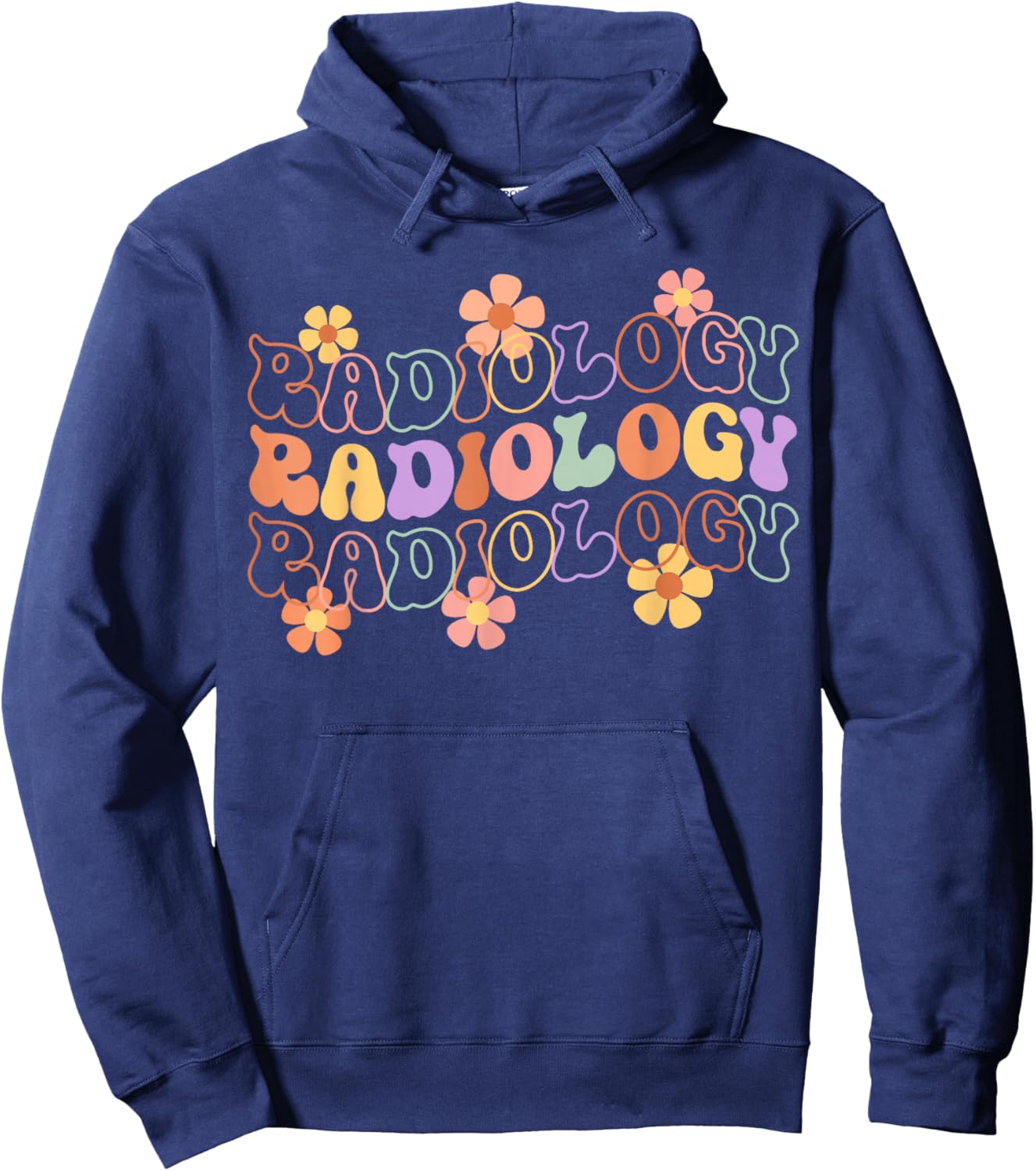 Groovy Floral Radiology Radiologic X-Ray Tech Radiologist Hoodie - Hoodie | Navy