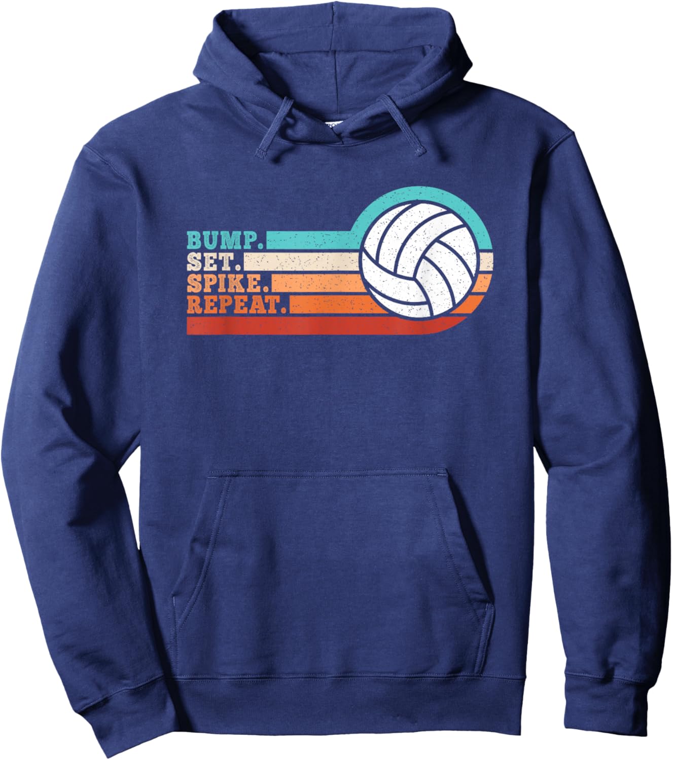 Bump Set Spike Repeat Volleyball Men Women Boys Girls Kids Hoodie - Hoodie | Navy